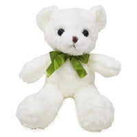 White Teddy Bear with Ribbon