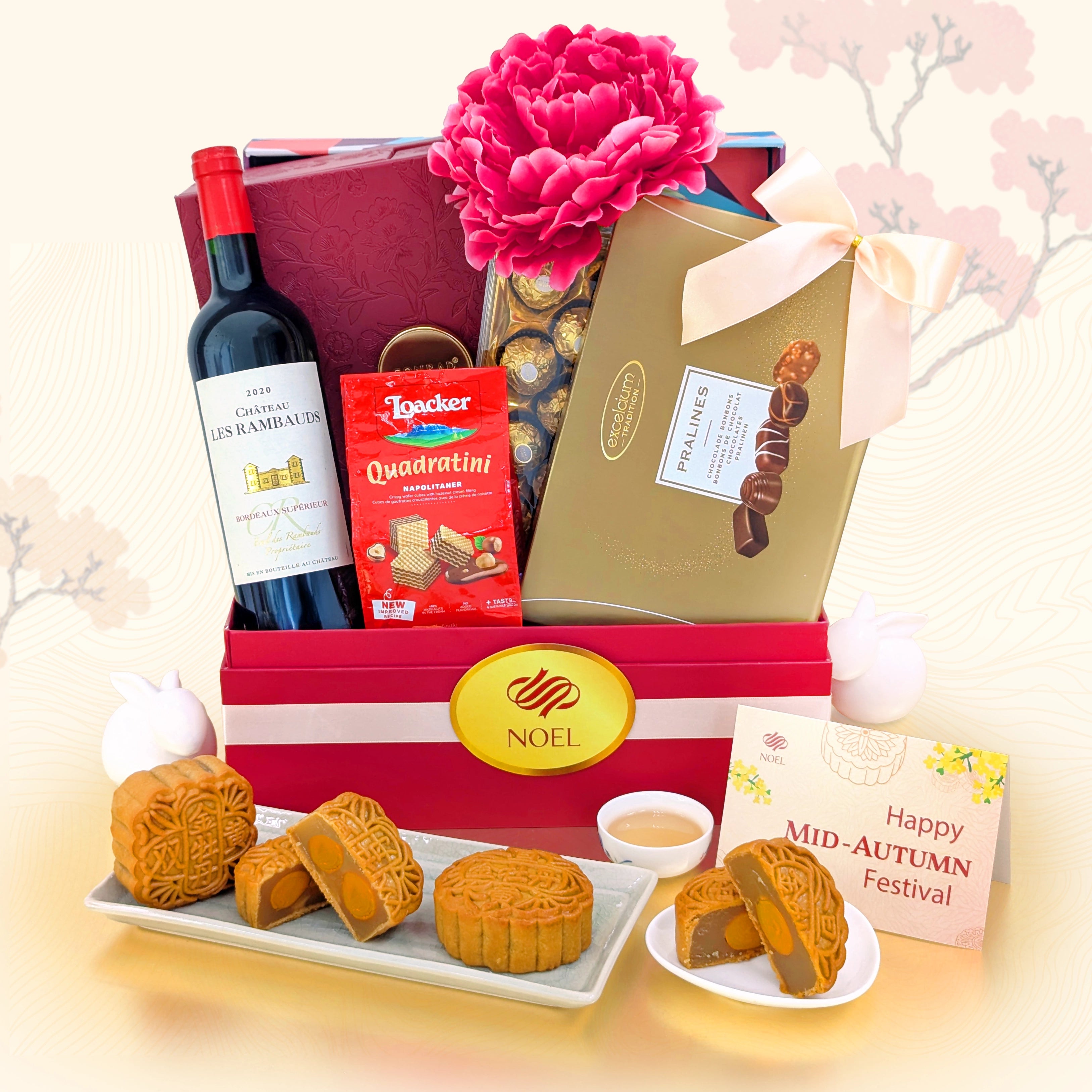Moonlight Indulgence Mid-Autumn Gift Hamper – Conrad Mooncakes, Wine & Chocolates