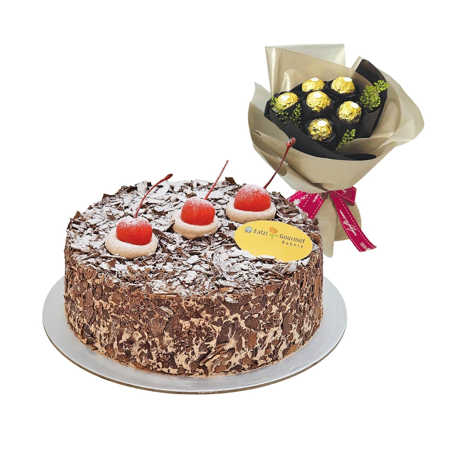 Eatzi Gourmet Black Forest Cake with Ferrero Rocher Bouquet