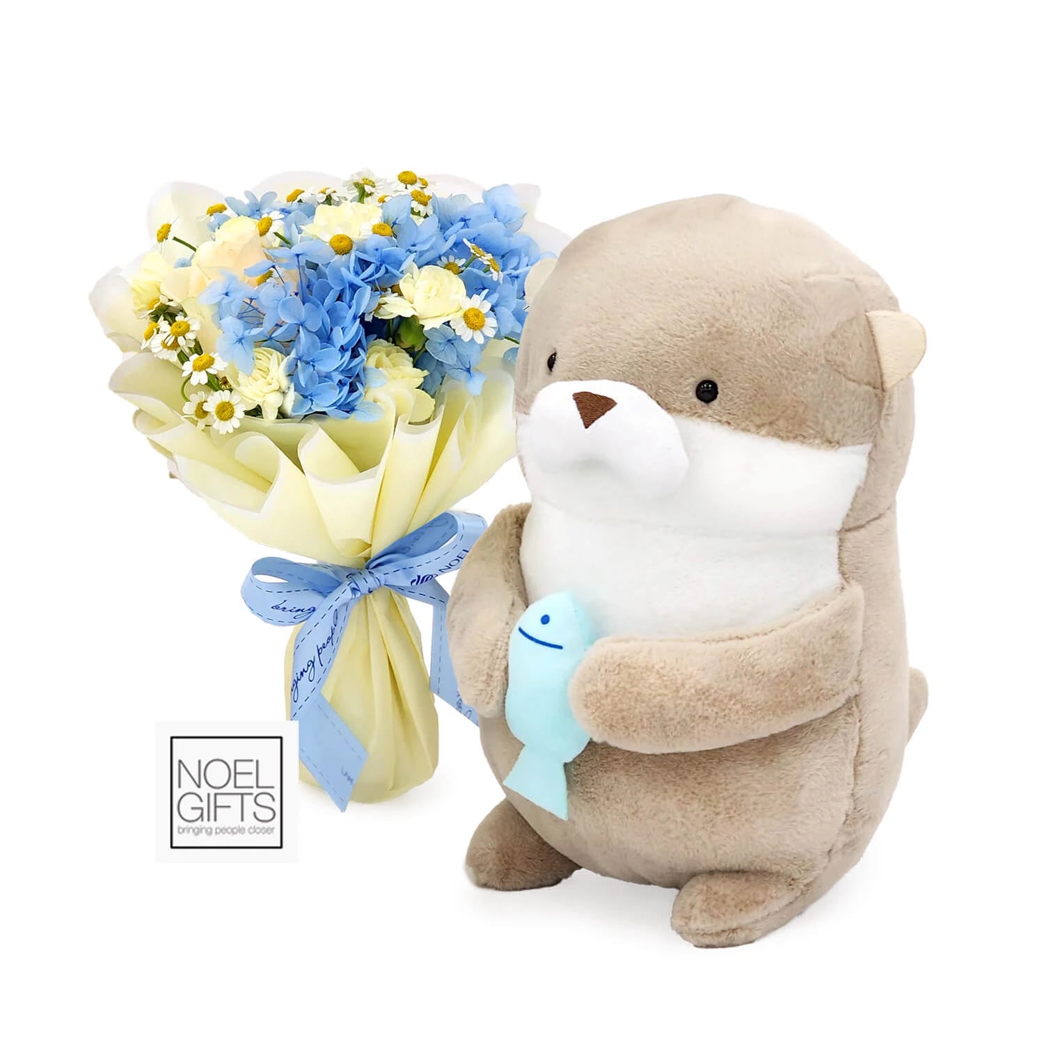 Otterly Adorable Plush Toy & Flower Gift