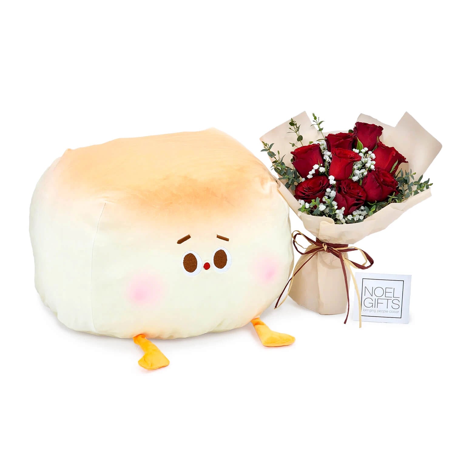 Mantou Plush Toy & Flower Gift