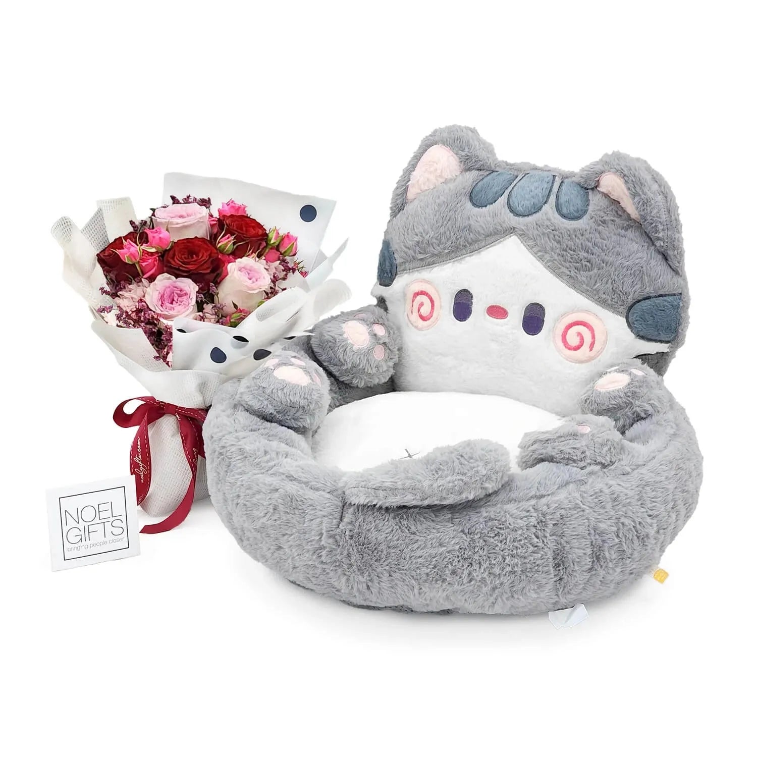 Purrfect Plush Toy & Flower Gift