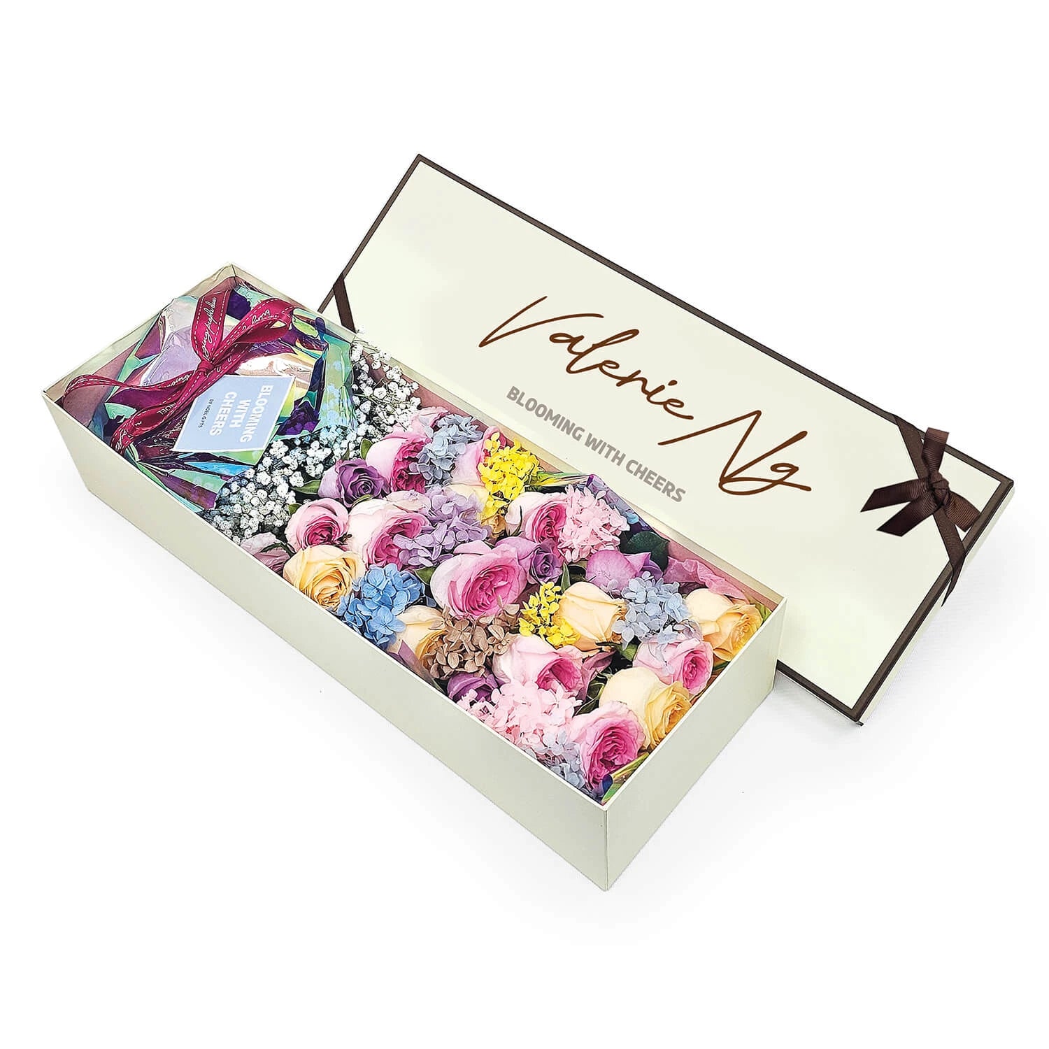 Eternal Flame (Pastel Flower) – Personalised Box Arrangement Gift