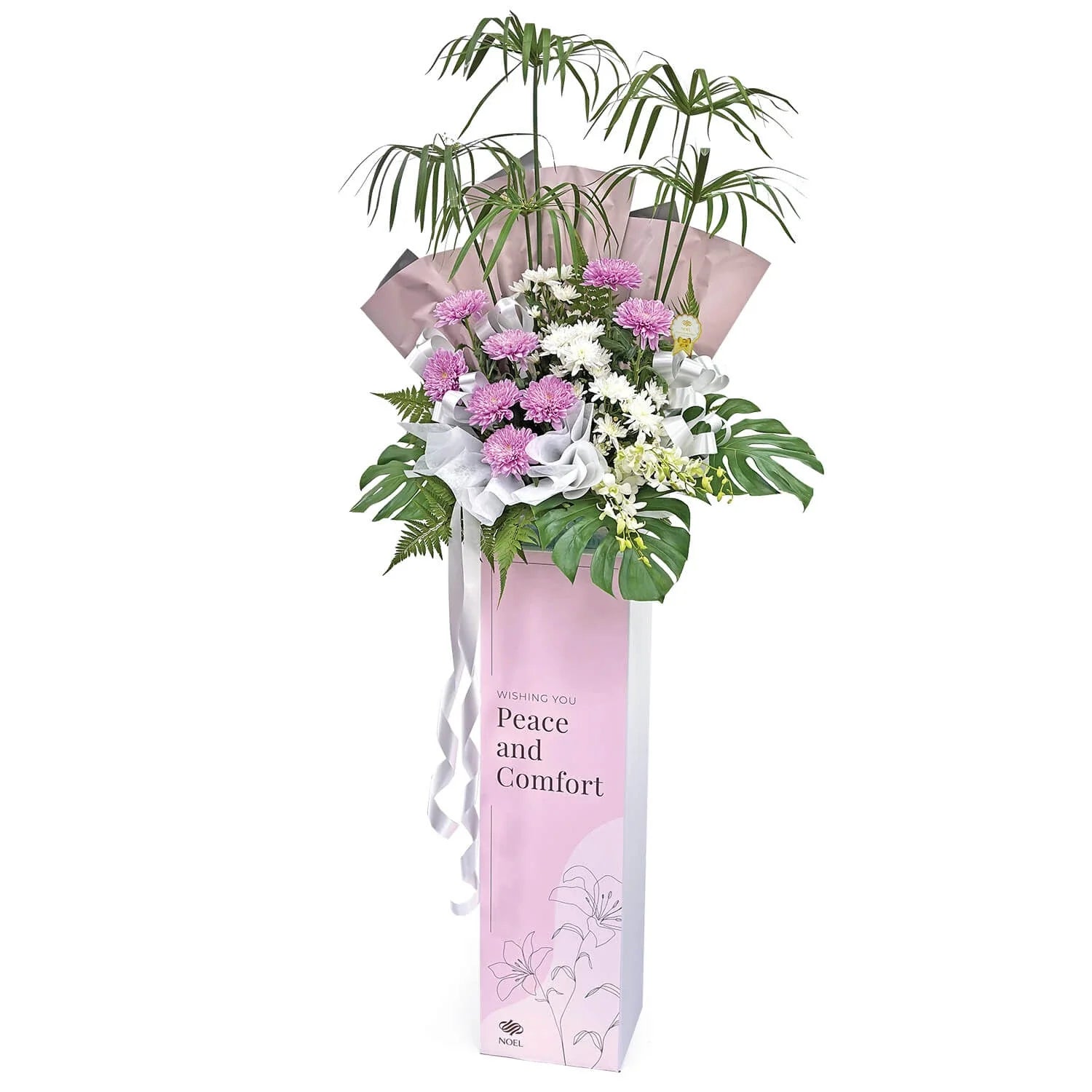 Soft Farewell Condolence Flower Arrangement