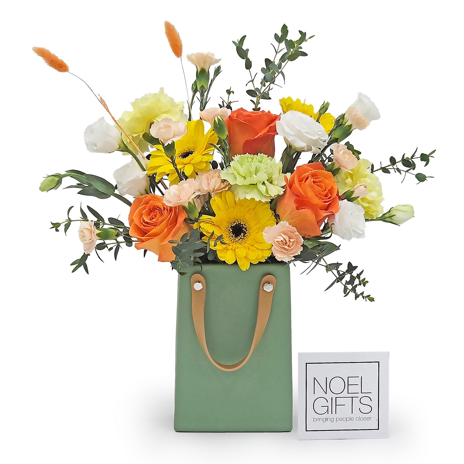 Harvest Promenade Table Florals - Green Vase