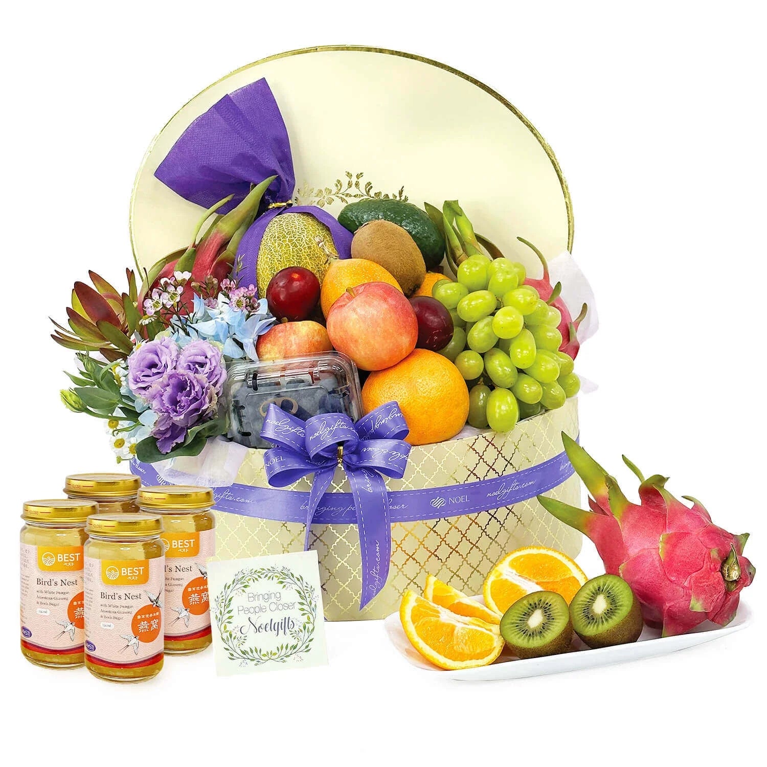 Fruity Luxury Wellness Hamper with BEST Bird's Nest with American Ginseng, White Fungus and Rock Sugar