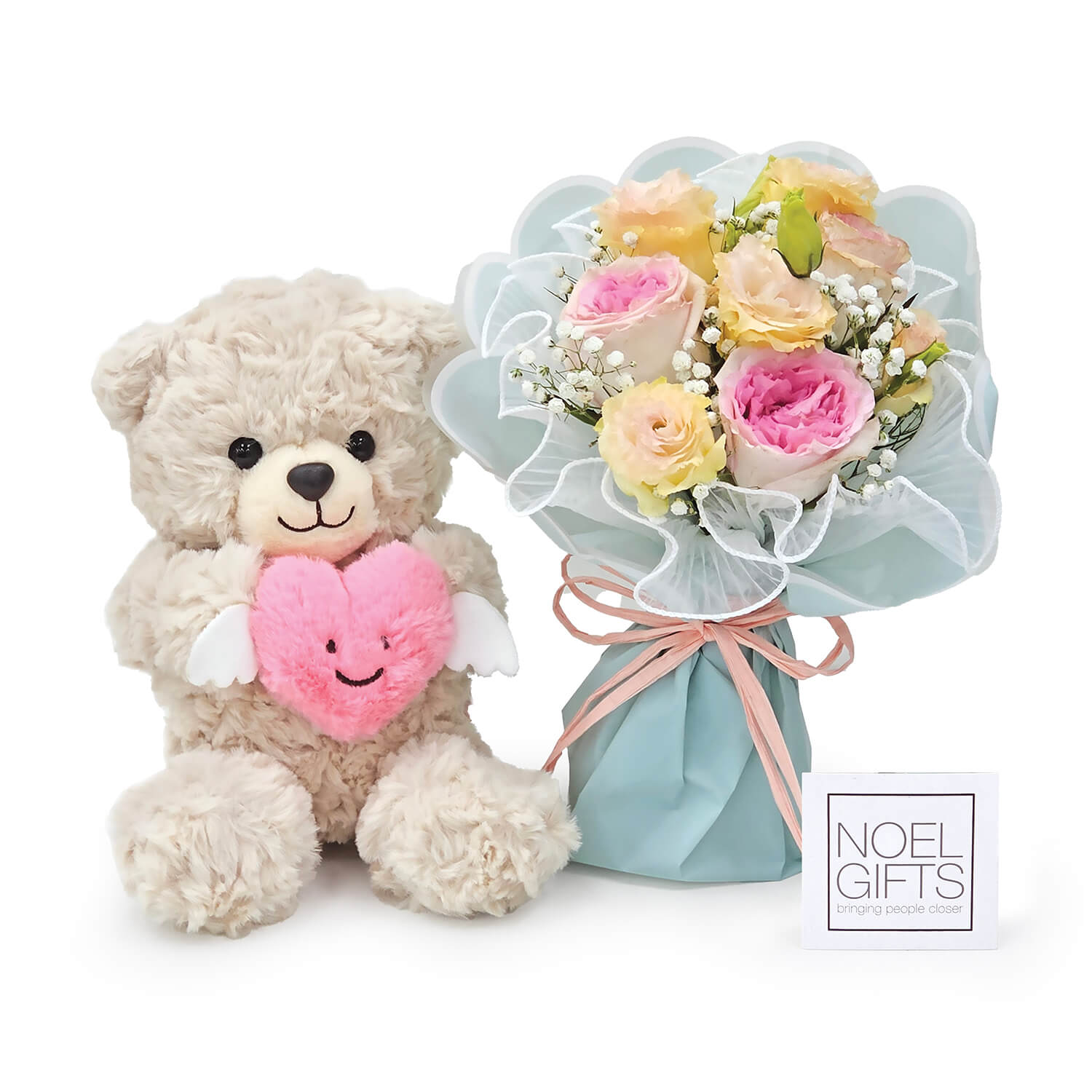 My One and Only Gift – 25cm Plush Teddy with Flower Bouquet