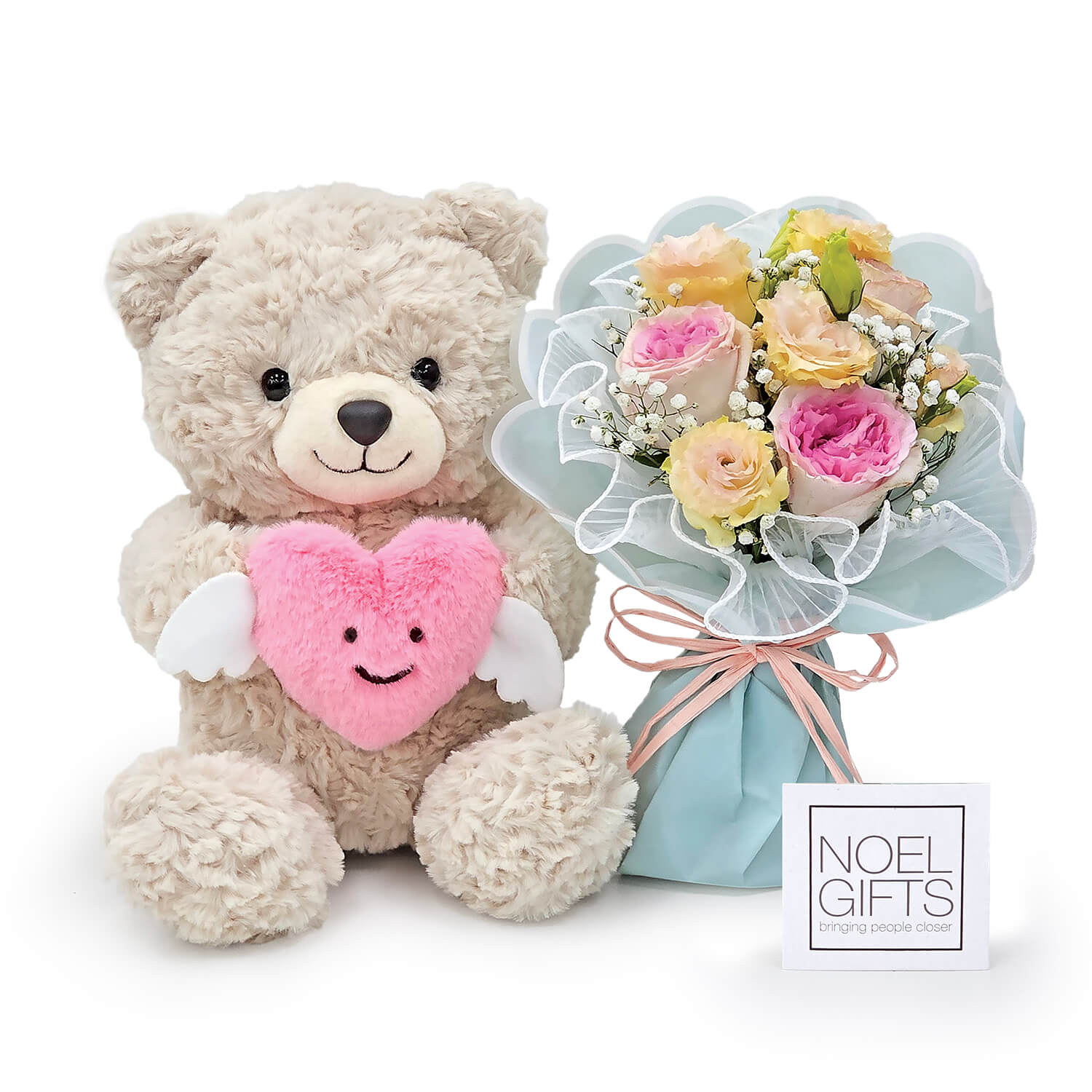 My One and Only Gift – 30cm Plush Teddy with Flower Bouquet