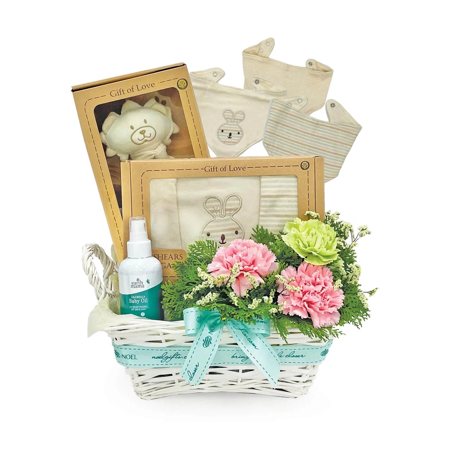 Newborn Organic Chic Baby Gift (Earth Mama Baby Oil)