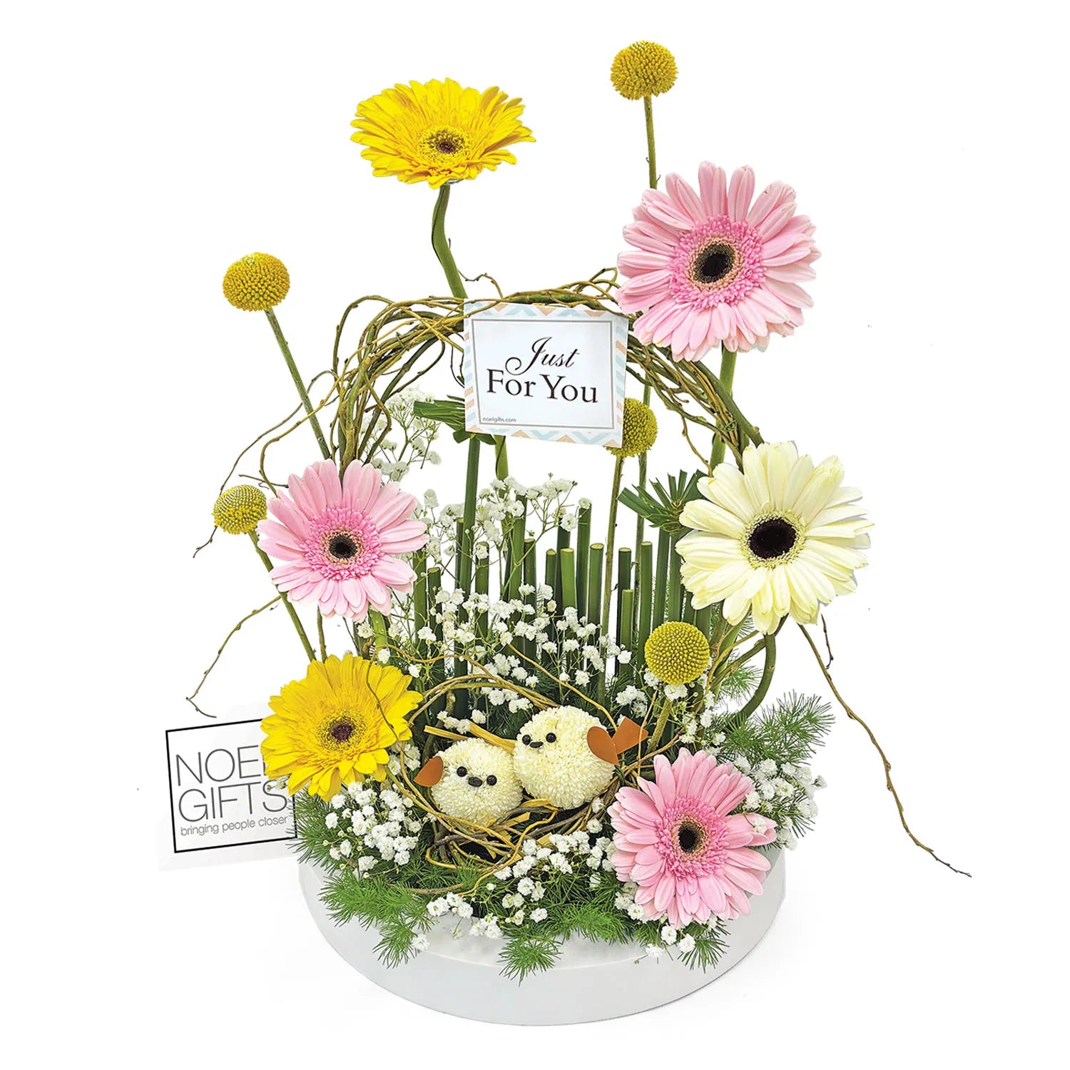 Tweetheart Blooms Flower Arrangement Pet Collection Gift