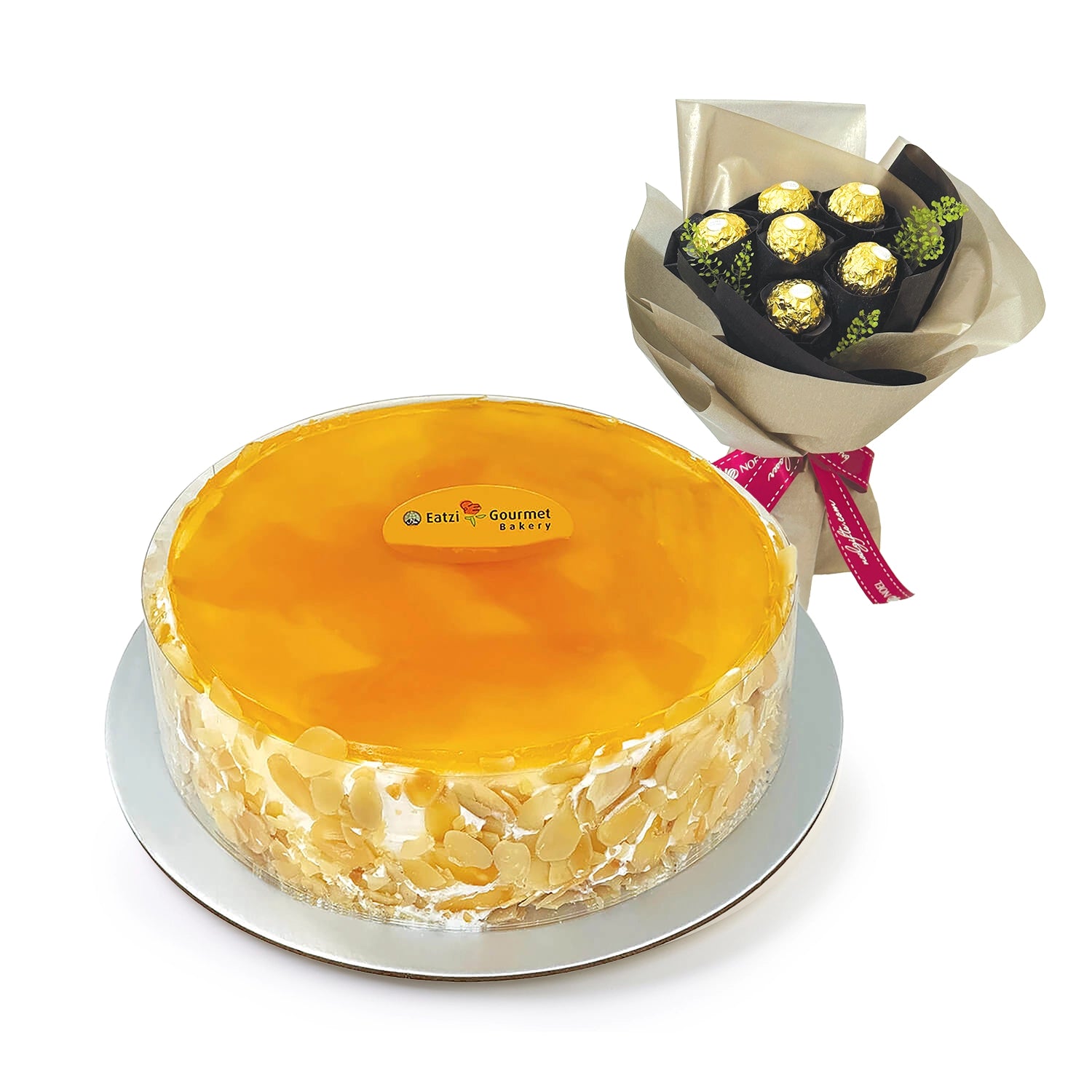 EATZI Gourmet Mango Mousse Gift with Ferrero Rocher Bouquet