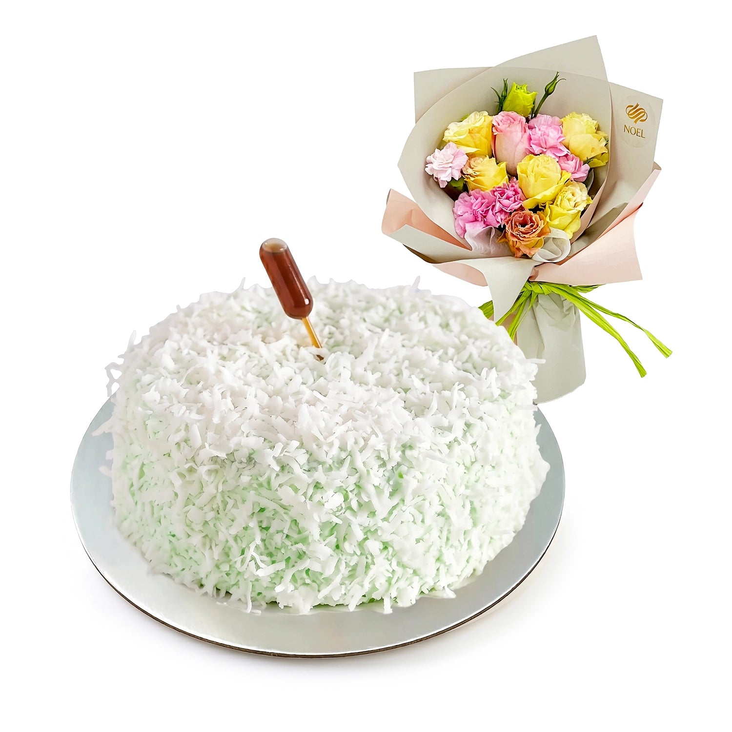 Eatzi Gourmet Ondeh Ondeh Birthday Cake with Hand Bouquet