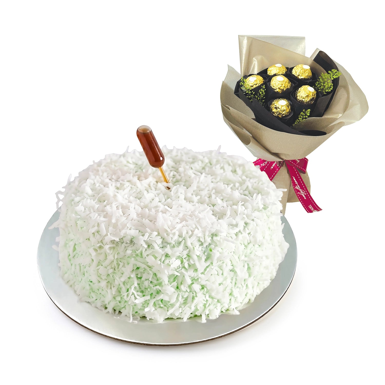 Eatzi Gourmet Ondeh Ondeh Birthday Cake with Ferrero Rocher Bouquet