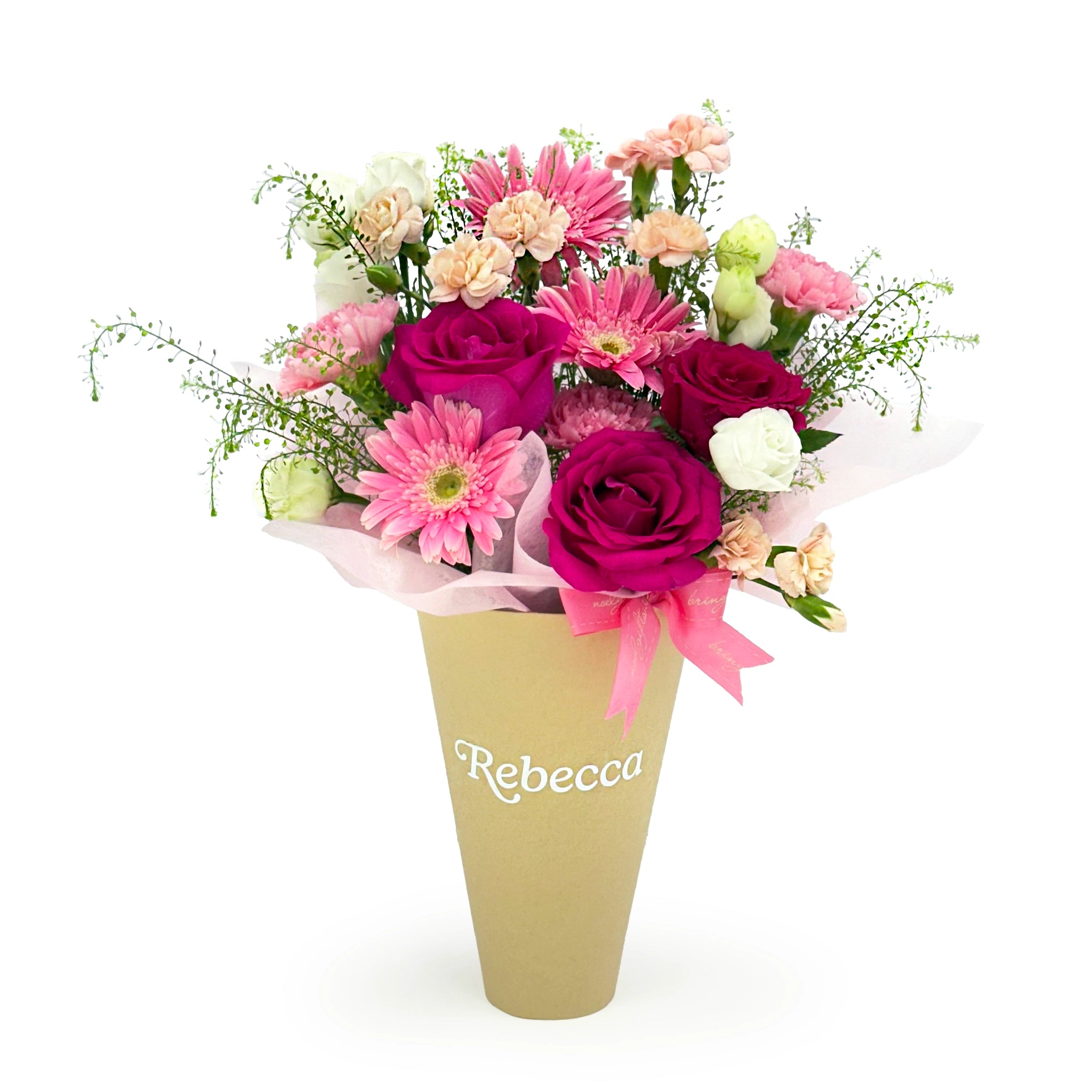 Rosy Embrace Classic Personalised Flower Bouquet
