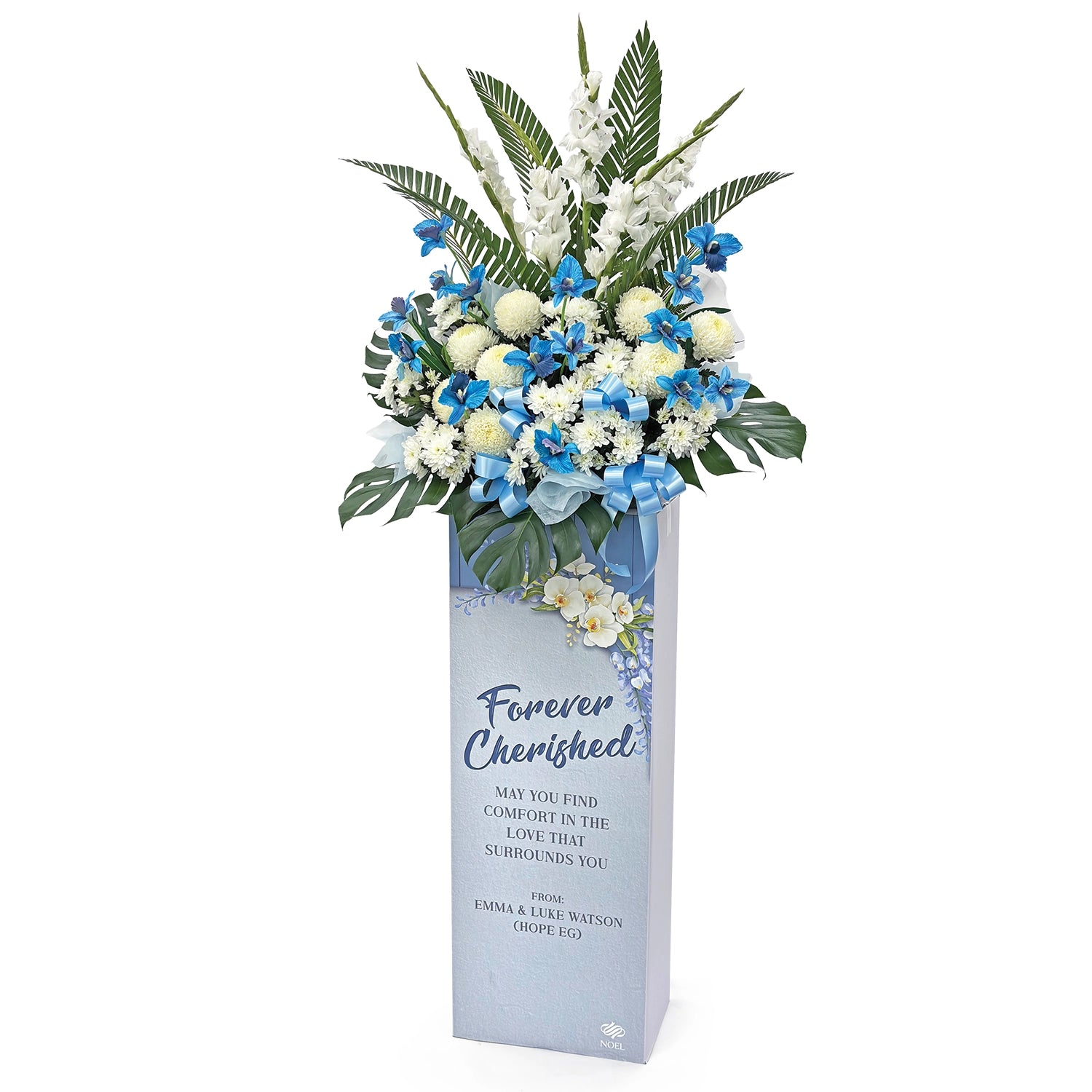 Morning Peace Personalised Condolences Flower Stand