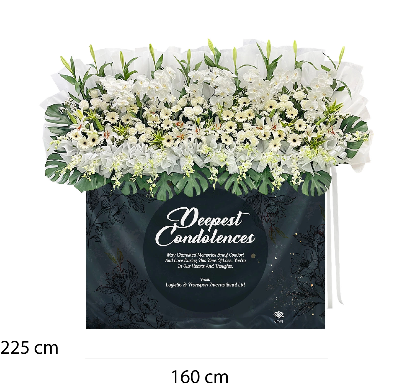 Ivory Serenity Personalised Condolence Flower Arrangement