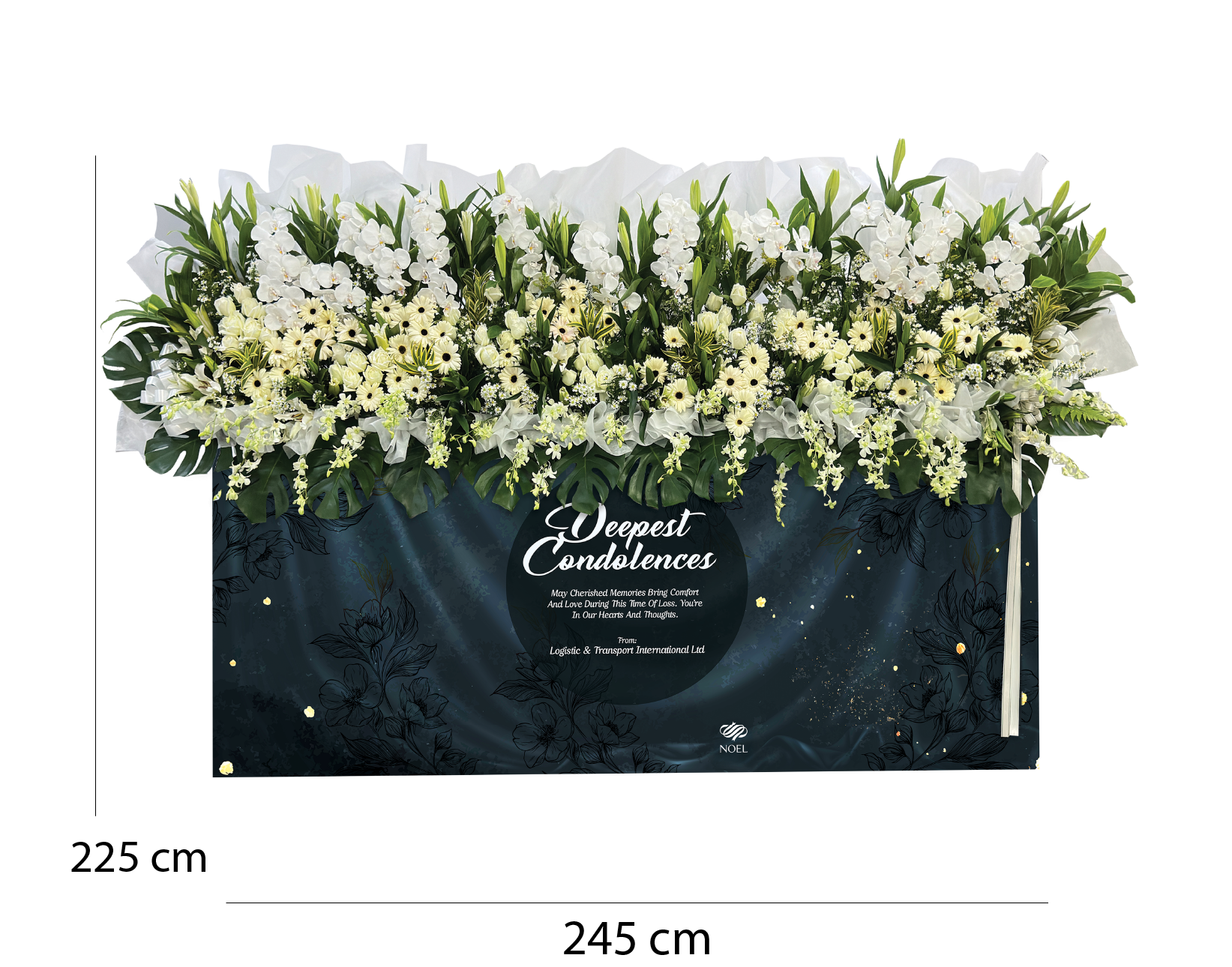 Ivory Serenity Personalised Condolence Premium Flower Arrangement