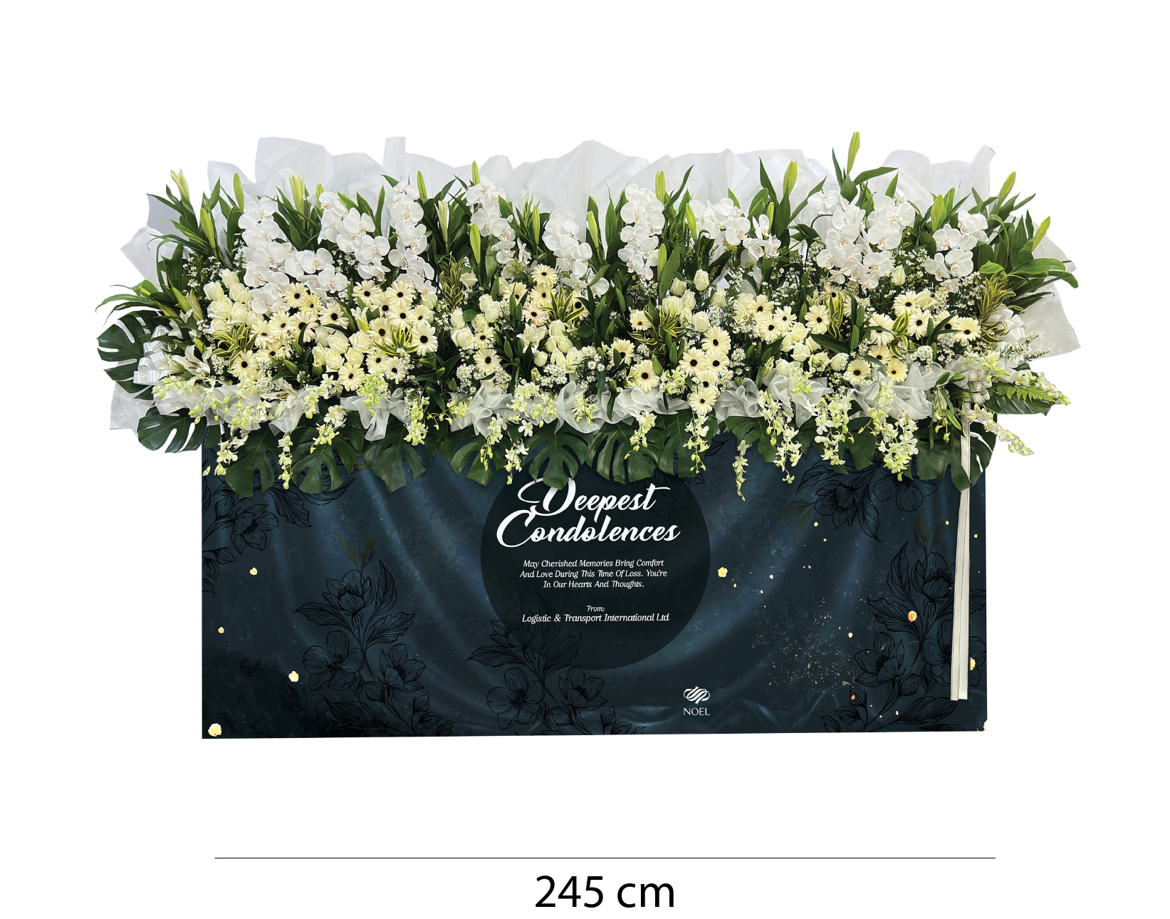 Ivory Serenity Personalised Condolence Premium Flower Arrangement