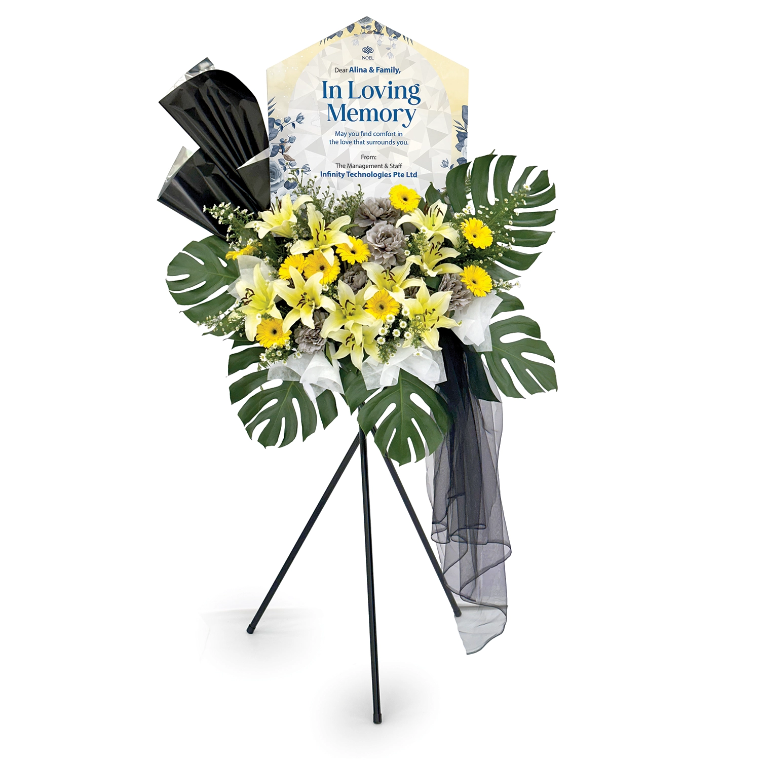 Great Serenity Personalised Condolences Flower Stands