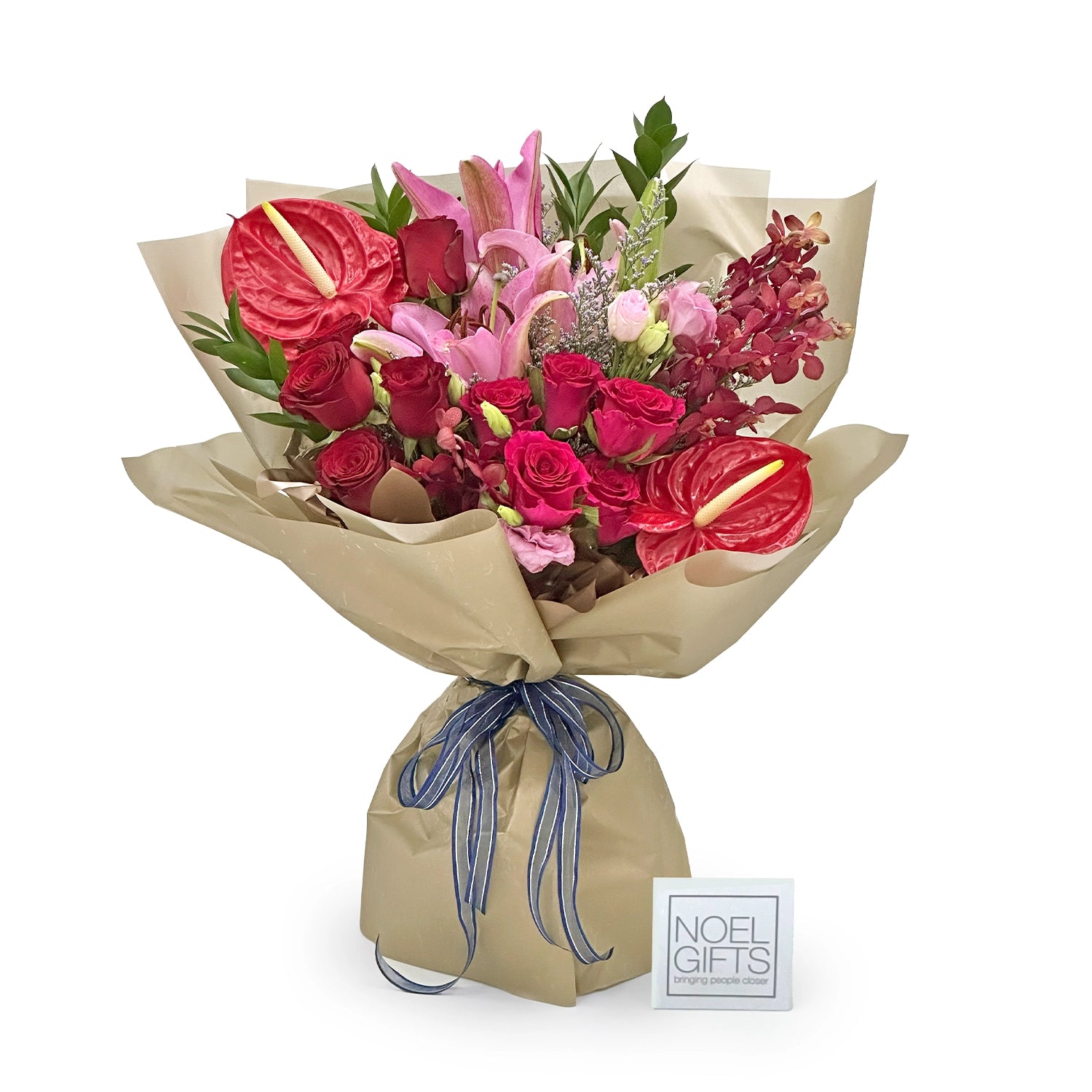 Sun-Kissed Crimson Classic Flower Bouquet