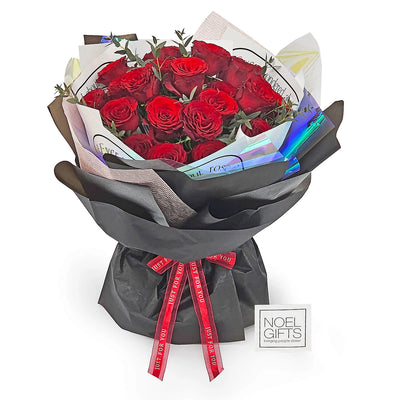 Timeless Devotion Red Rose Flower Bouquet - 24 Stalks