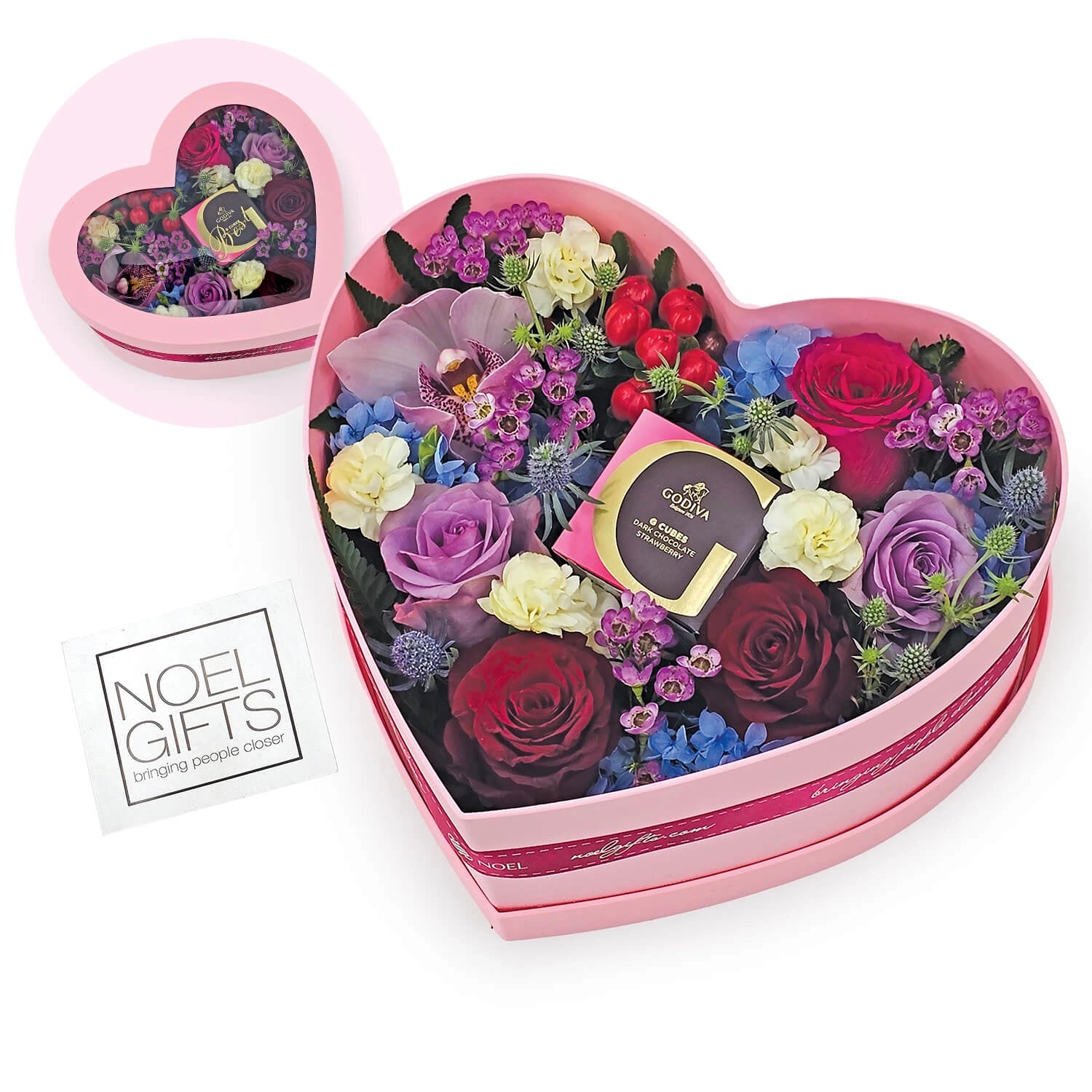 The sweetest love - Godiva Chocolate & Floral Heart Box