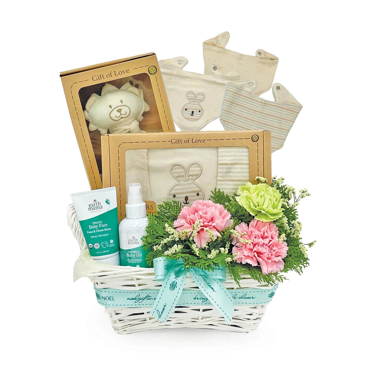 Newborn Organic Chic Baby Gift with Earth Mama Baby Balm and Oil