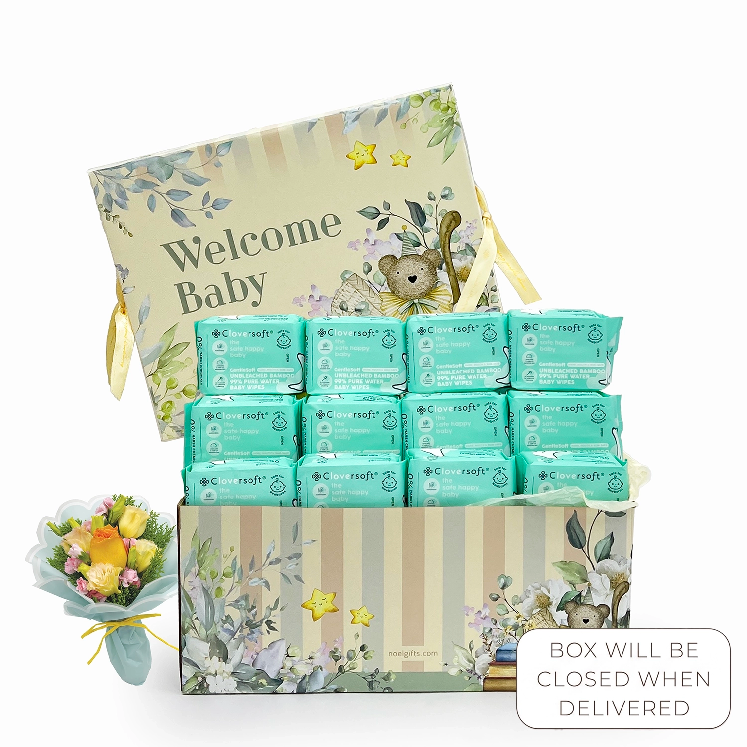Newborn Perfect Gifts Baby Gift - Cloversoft Unbleached Organic Baby Wipes
