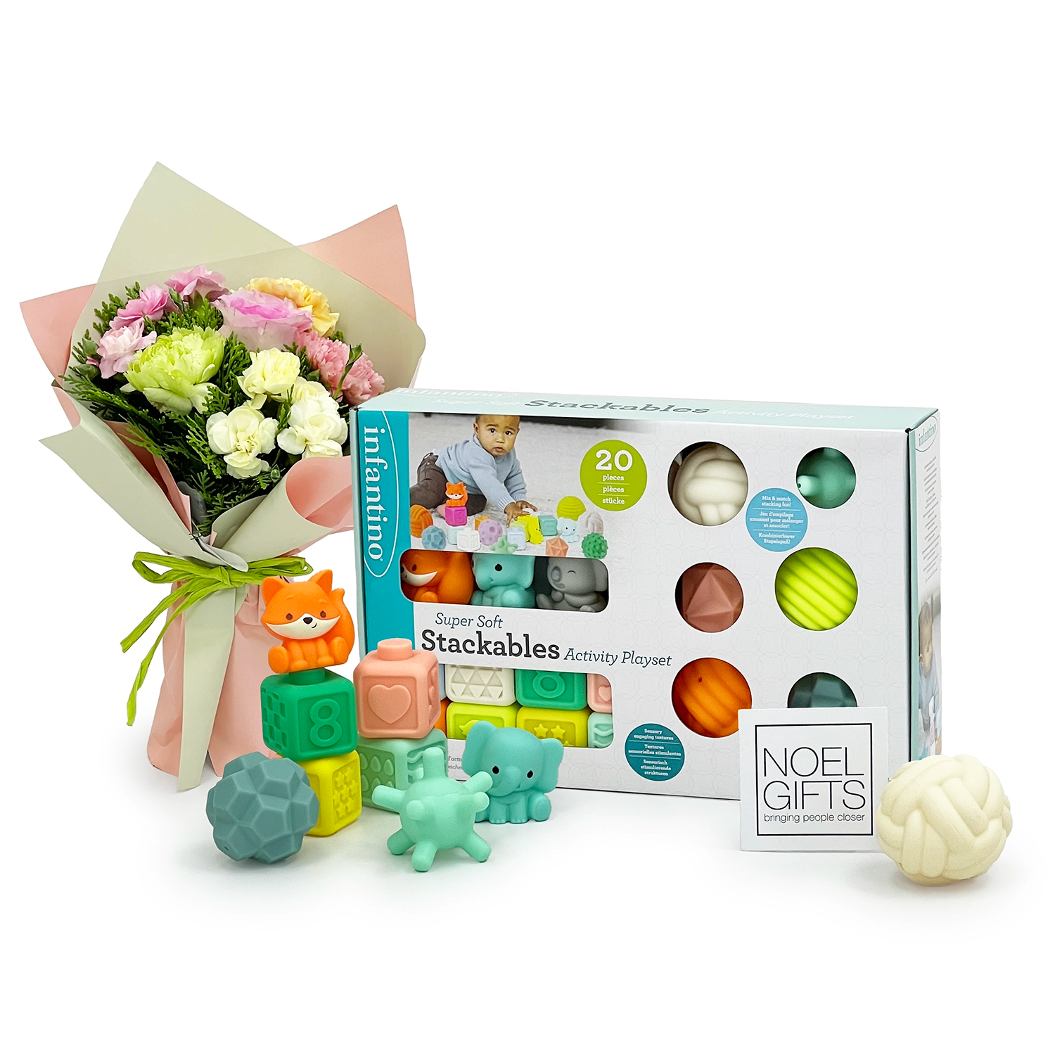 Newborn Skill Builders Baby Gift - Infantino Stackable Act Plays Set