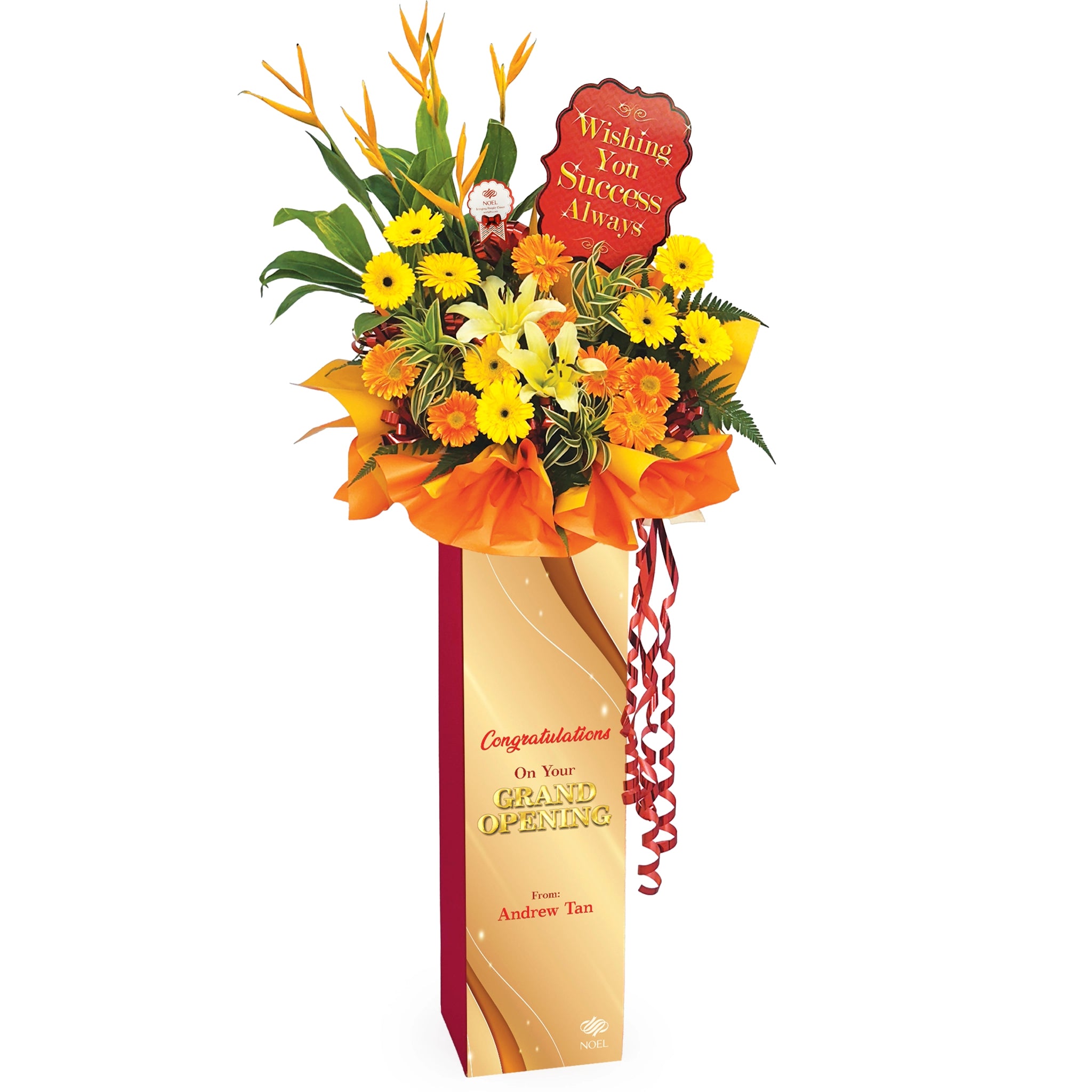 Abundant Blessings Personalised Congratulatory Flower Stand