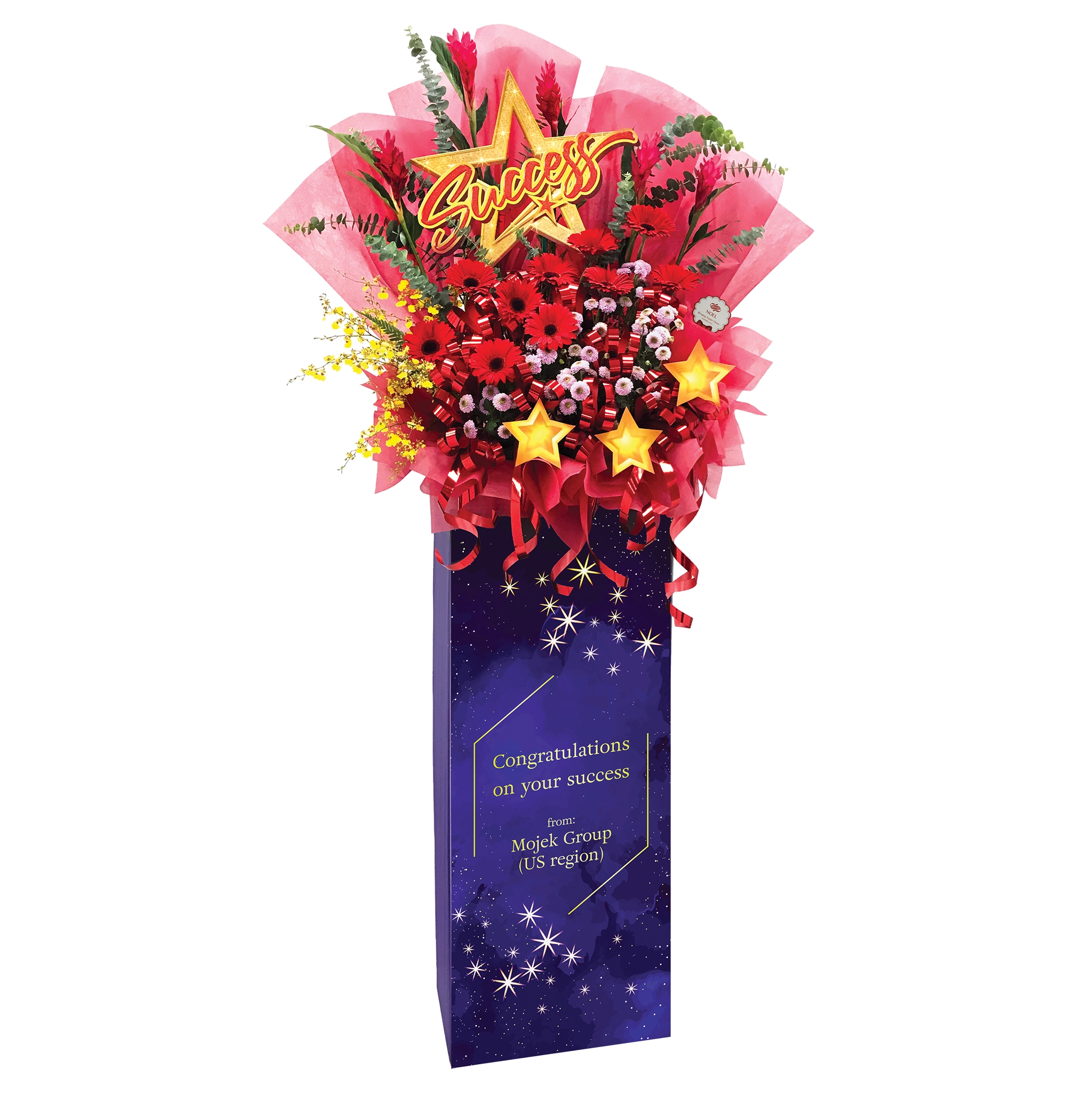 Blooming Elegance Personalised Congratulatory Flower Stand