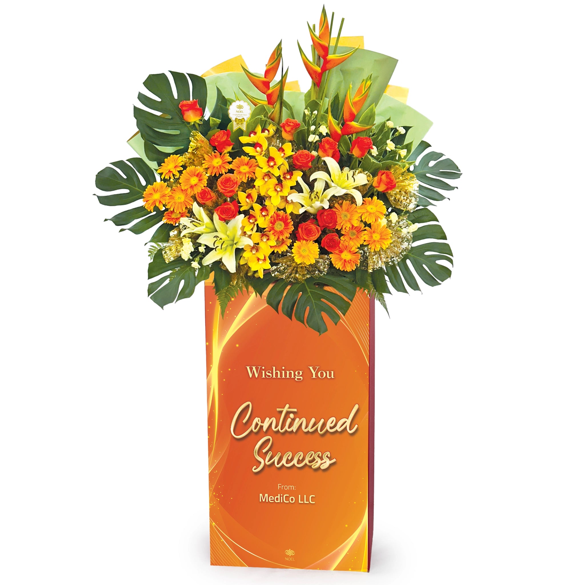 Radiant Grandeur Personalised Congratulatory Flower Stand