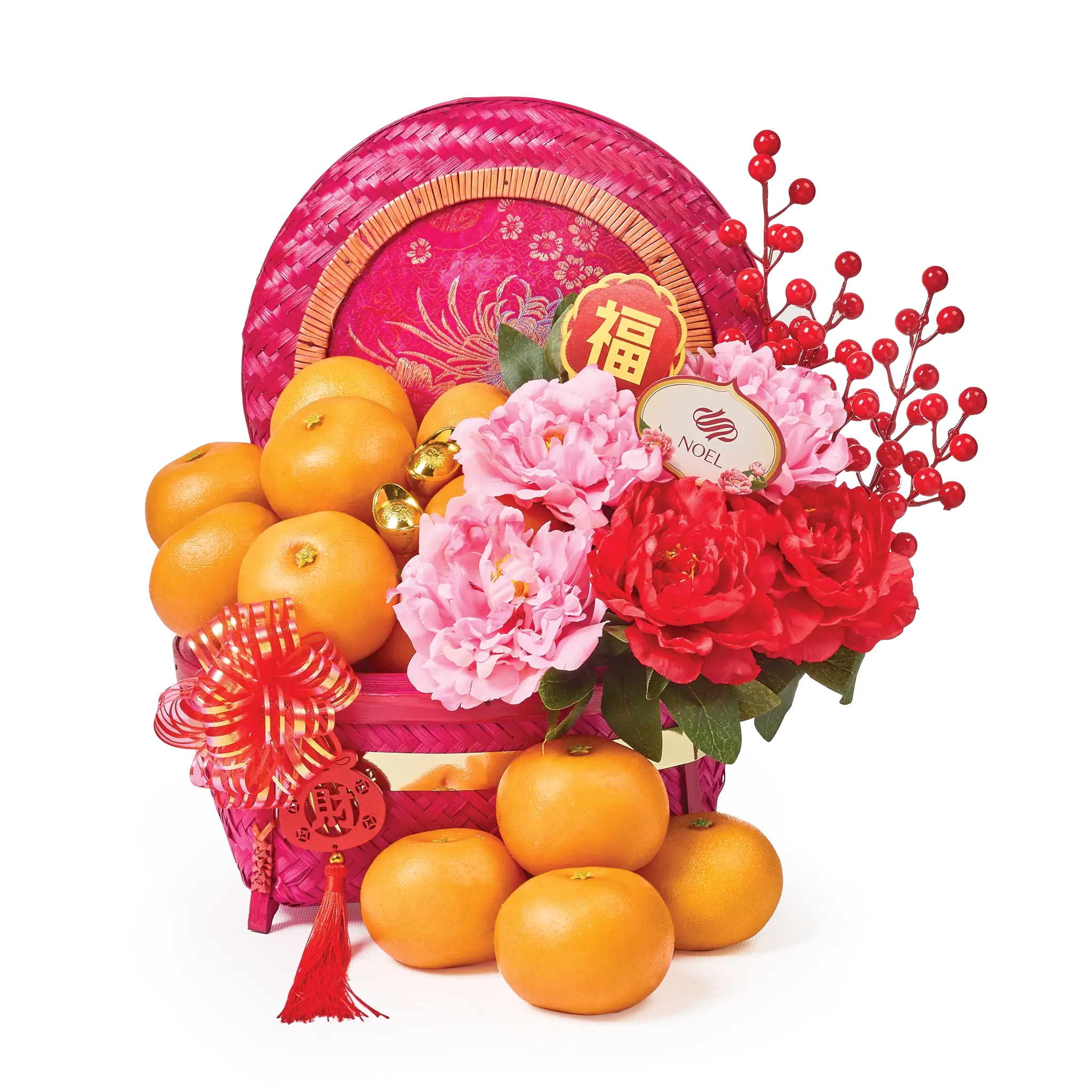 Chinese New Year Noble Flowers and Orange (18 pcs) Gift Hamper
