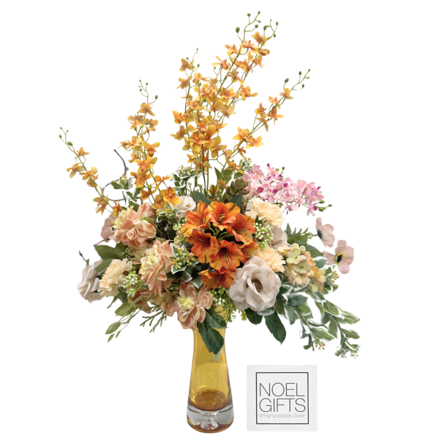 Golden Orchid Harvest Artificial Table Florals