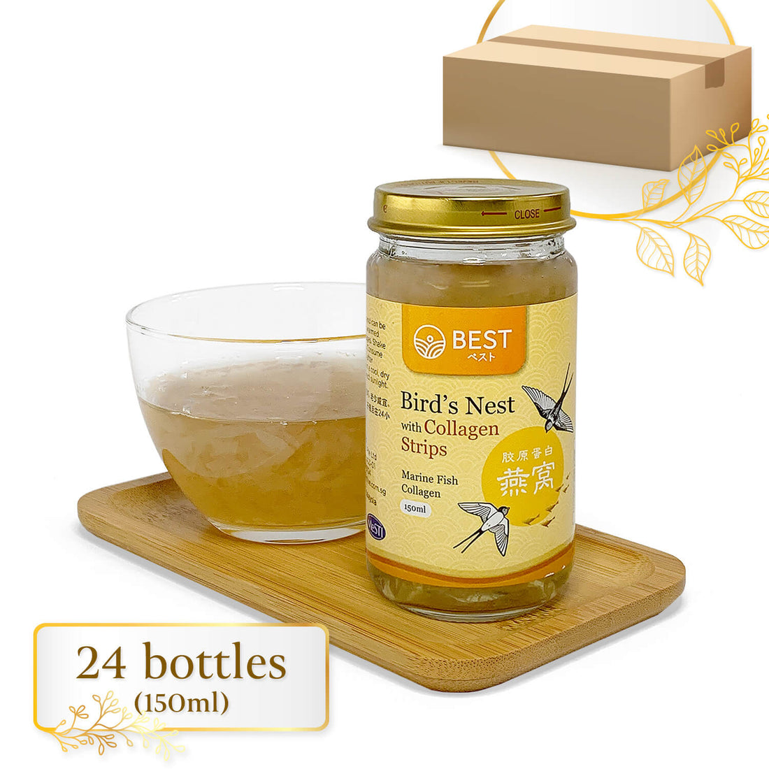 BEST Bird's Nest with Collagen Strips 150ml (24 bottles)