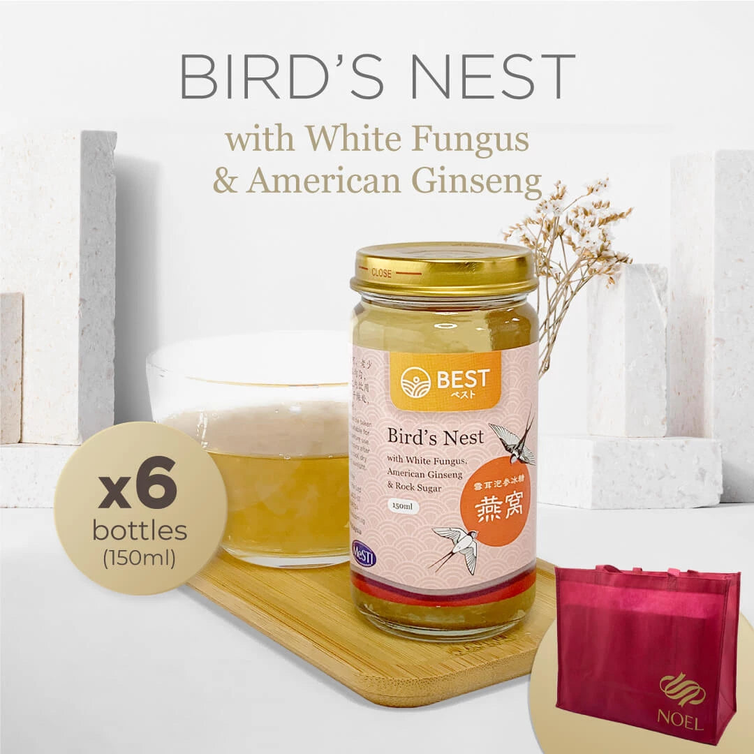 Best Bird's Nest with White Fungus, American Ginseng &amp; Rock Sugar 150ml (6 bottles)