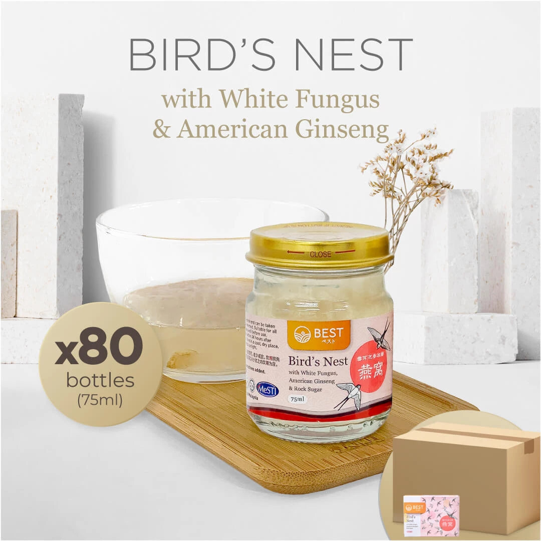 Best Bird's Nest with White Fungus, American Ginseng &amp; Rock Sugar 2 x 75ml (40 boxes)