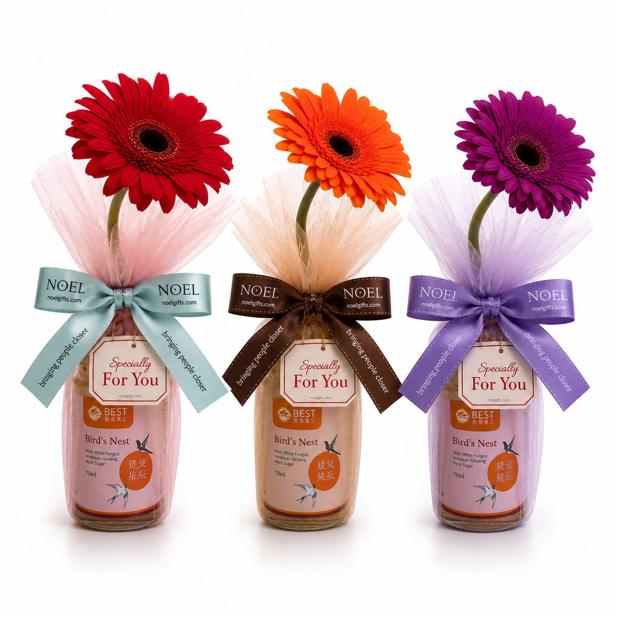 Appreciation Bird’s Nest & Gerbera Gift Set – A Bundle of 3