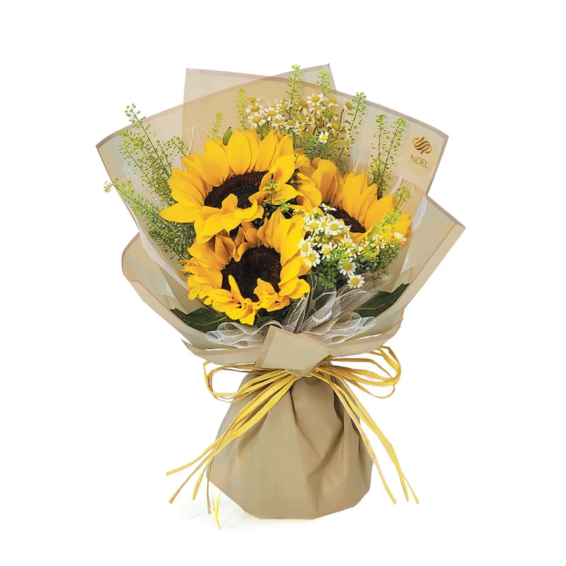 Sunshine and Smiles sunflower bouquet in petite size