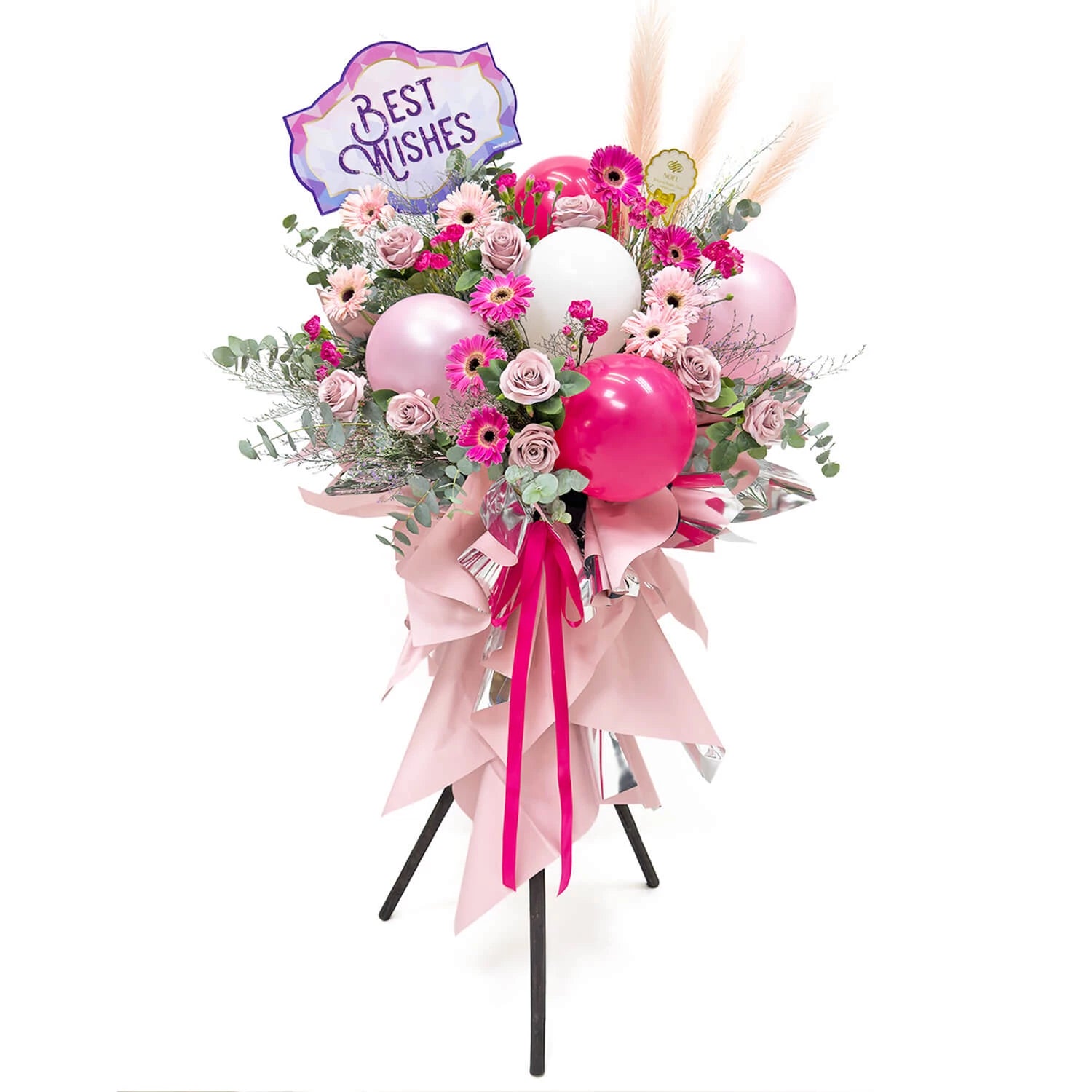 Rosé Champagne Pop Congratulatory Flower Stand