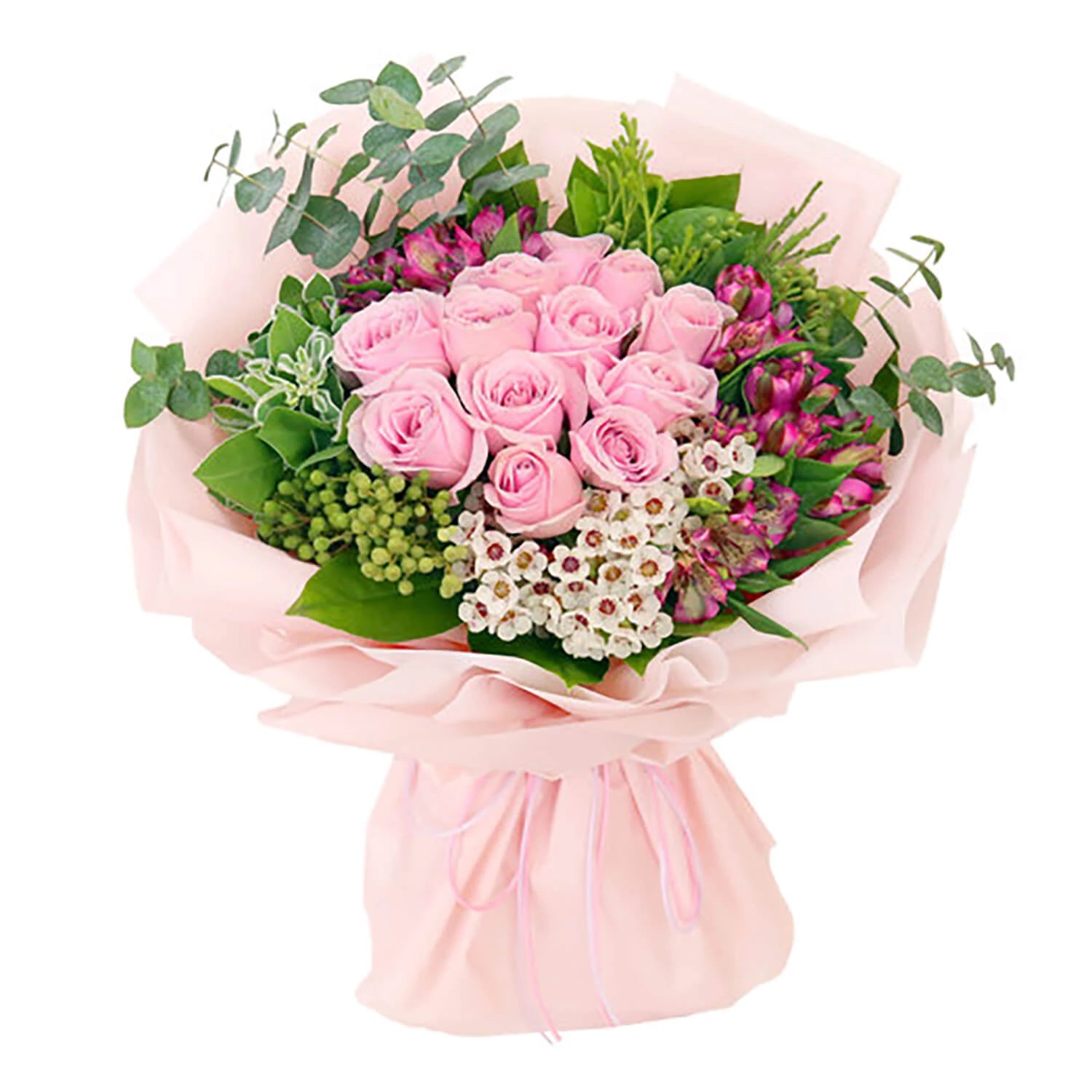 Pink Rose Hand Bouquet