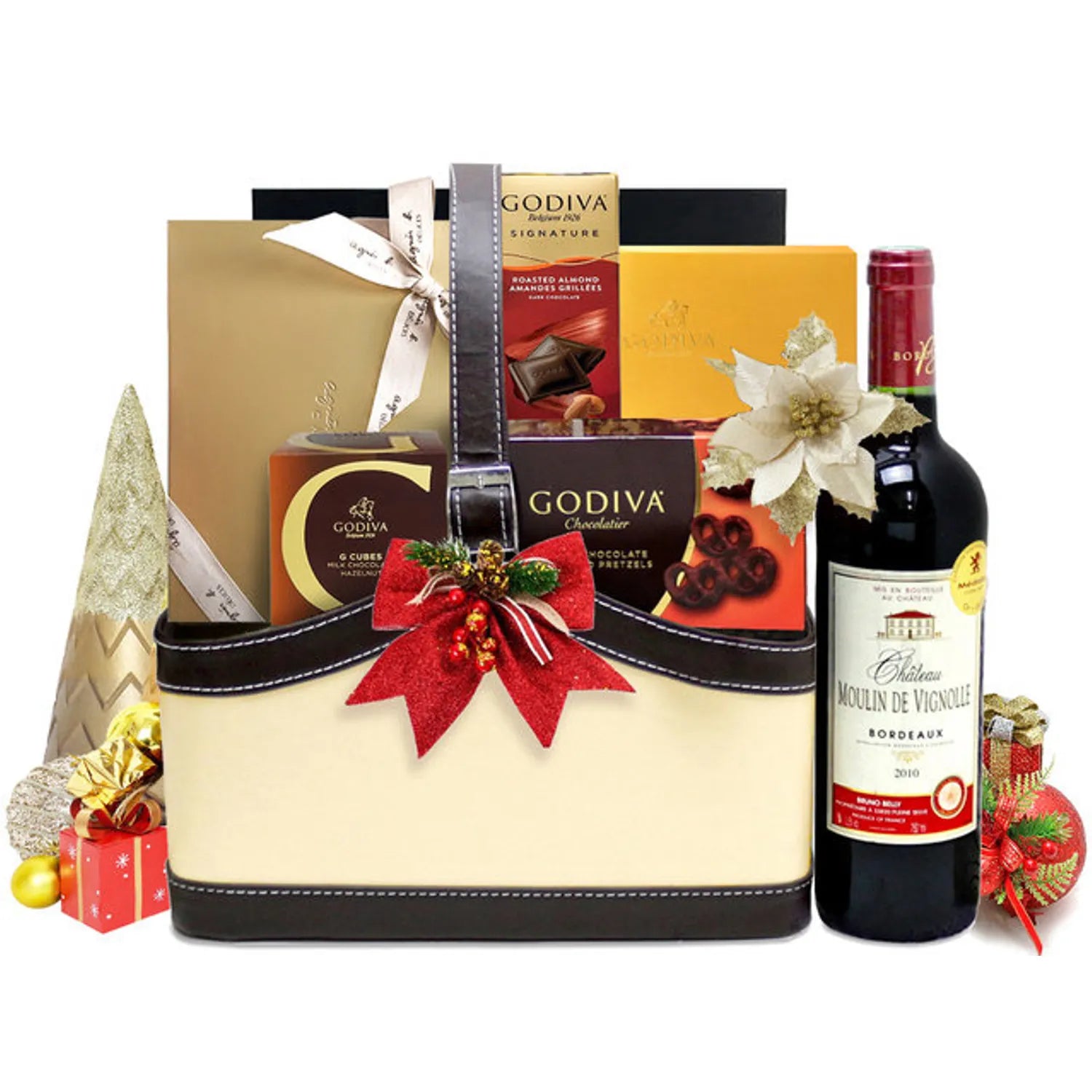 Christmas Fancy Wine And Chocolate Gift Hamper