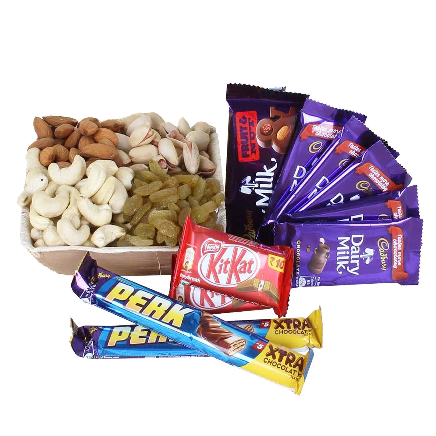 Dry Fruits In Box and Chocolates Combo
