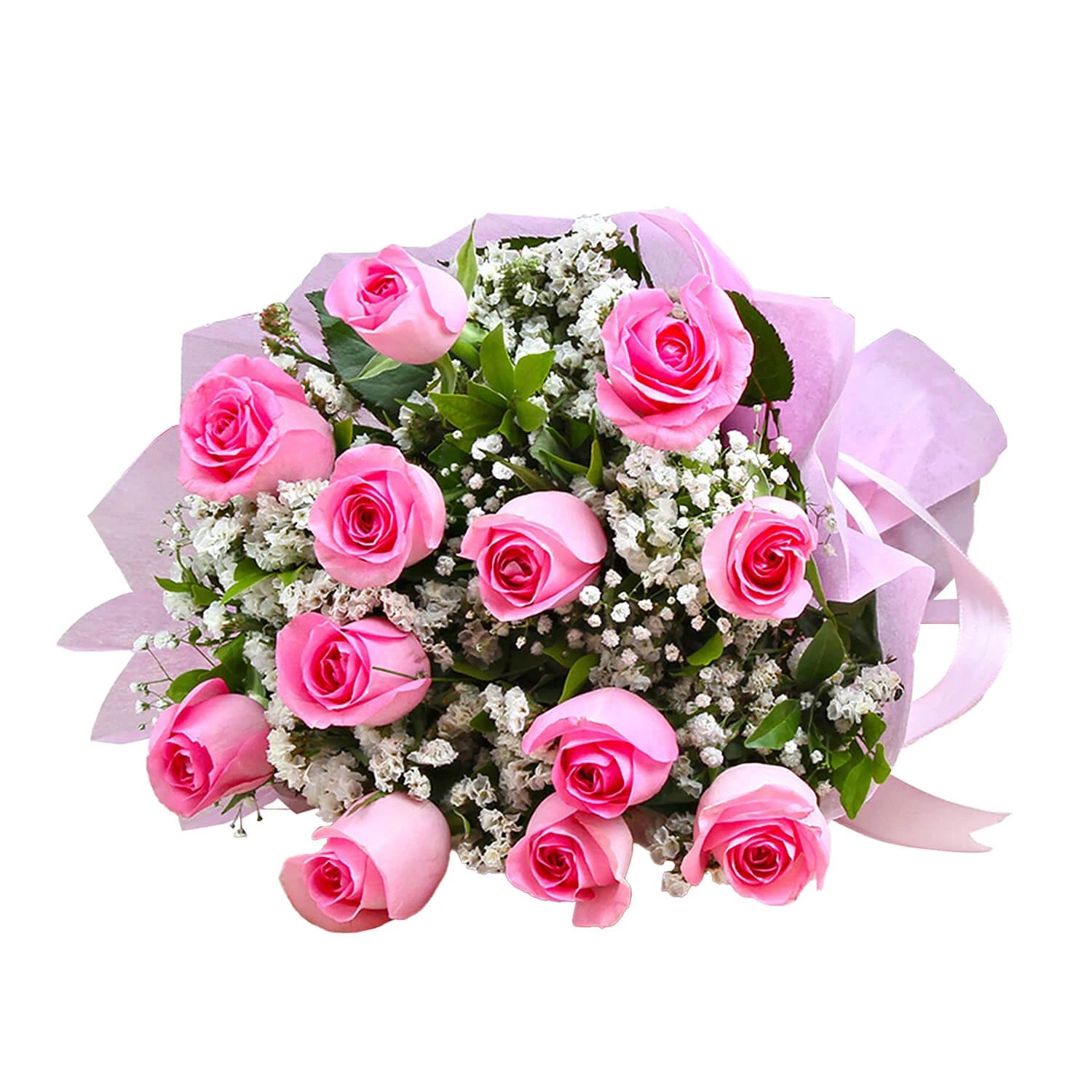 Bouquet Of Dozen Pink Roses