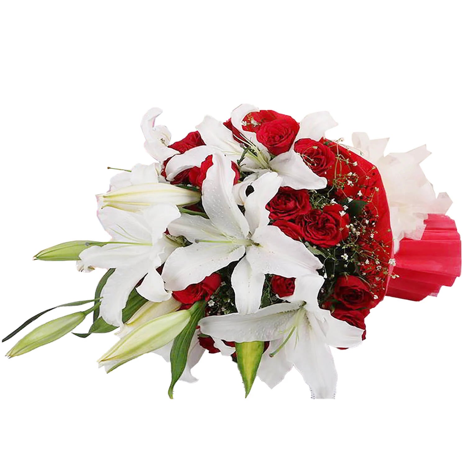 Bouquet Of Lilies And Roses