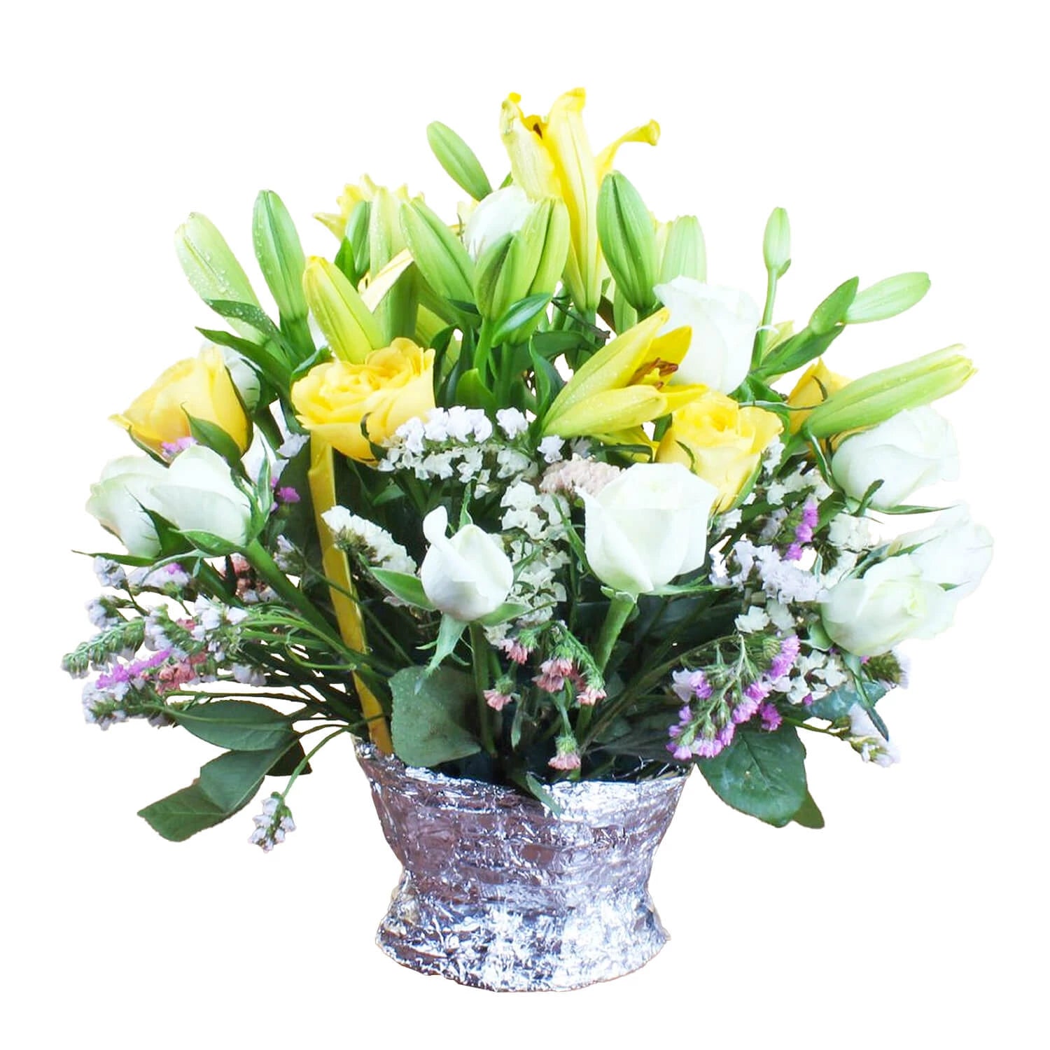 Basket Arrangement Of Mix Exotic Flowers