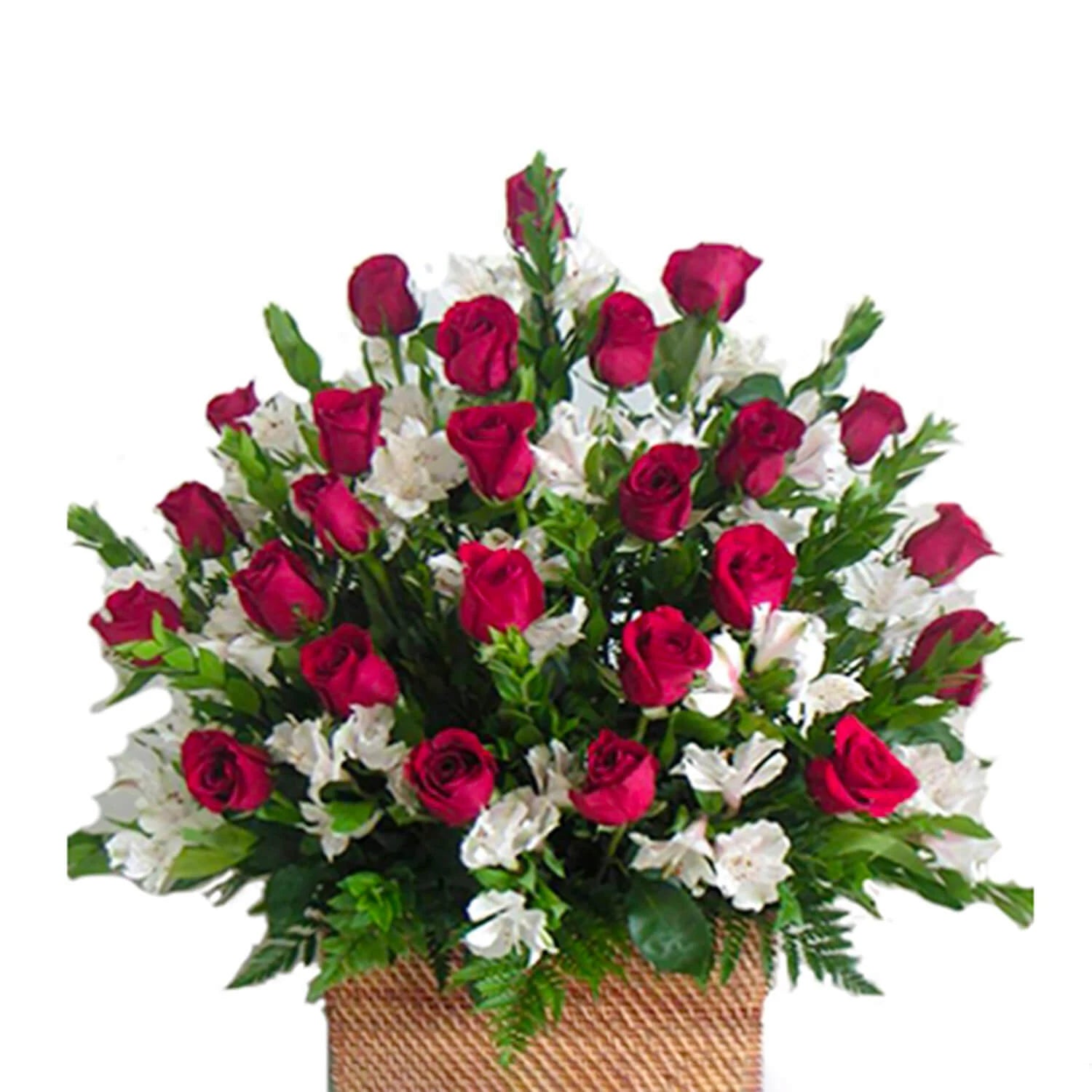 Basket Of 25 Red Roses
