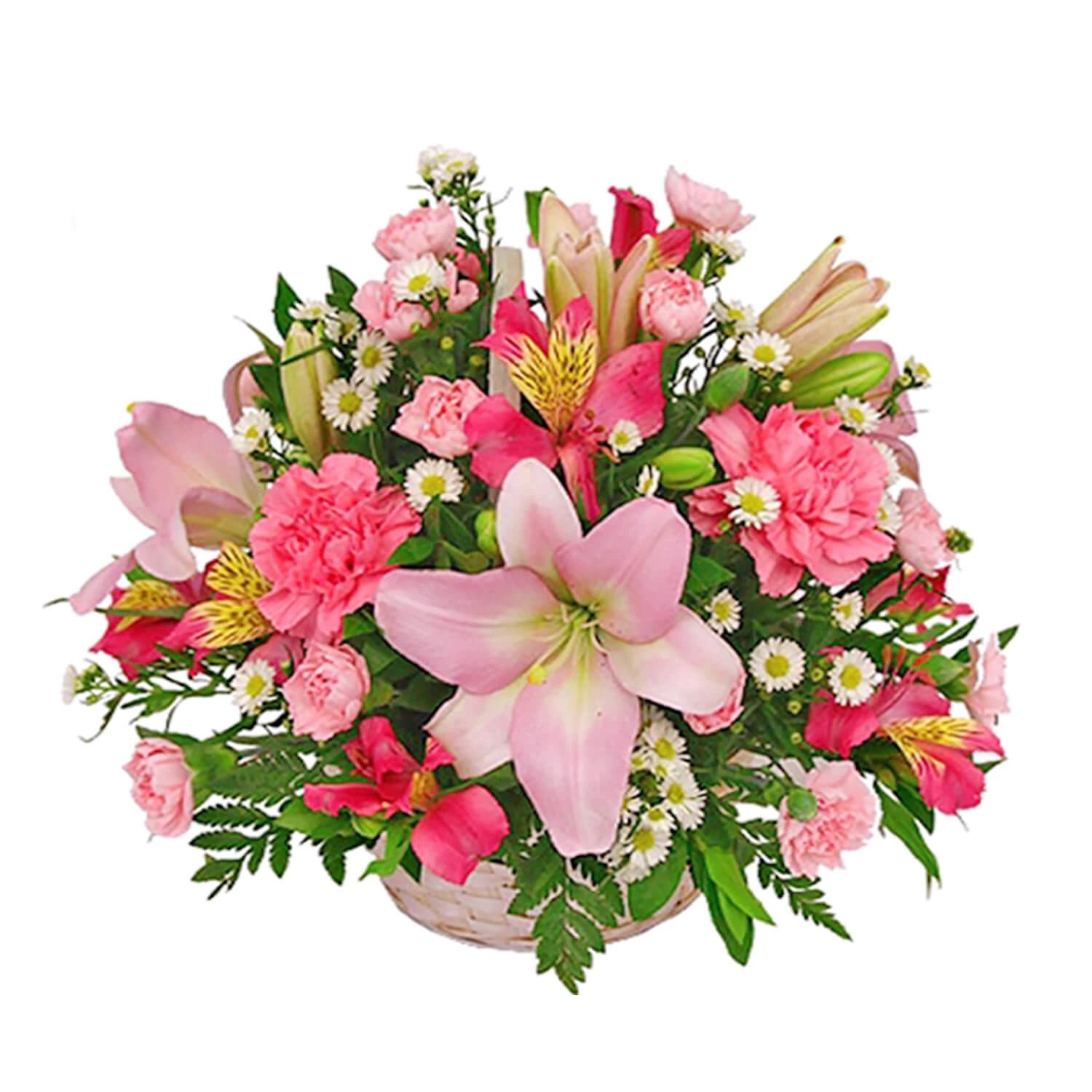 Pink Seasonal Flowers Basket