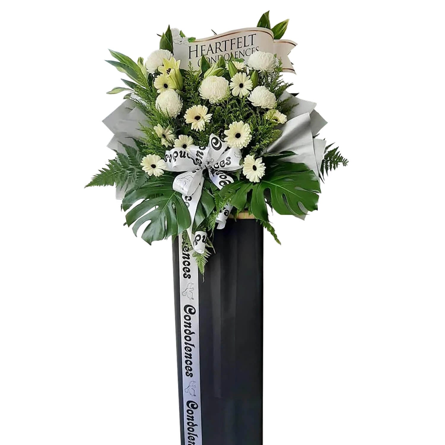 Thoughts of Peace Condolences Flower Stand
