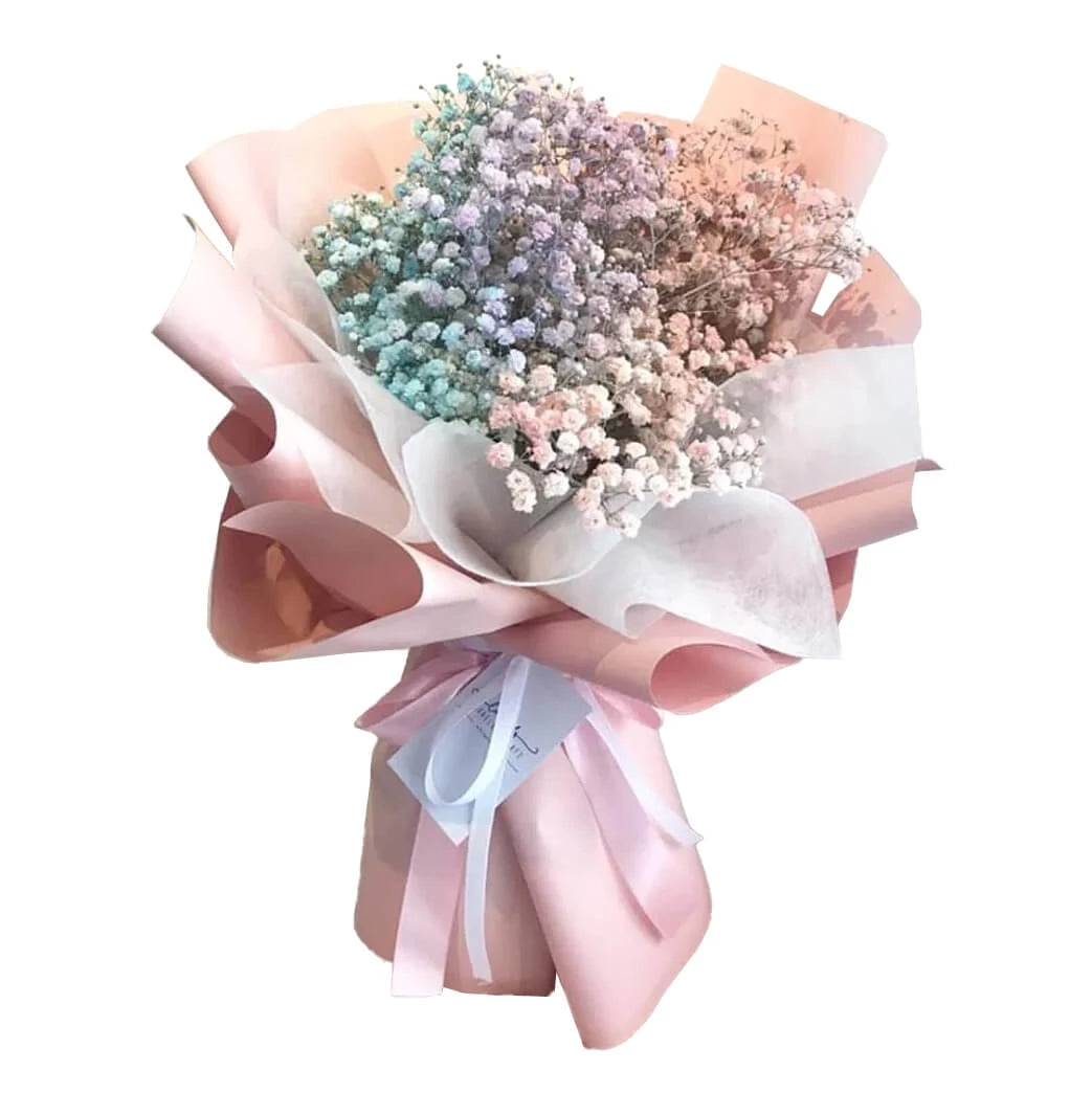 Rainbow Baby Breath Bouquet (M SIZE)
